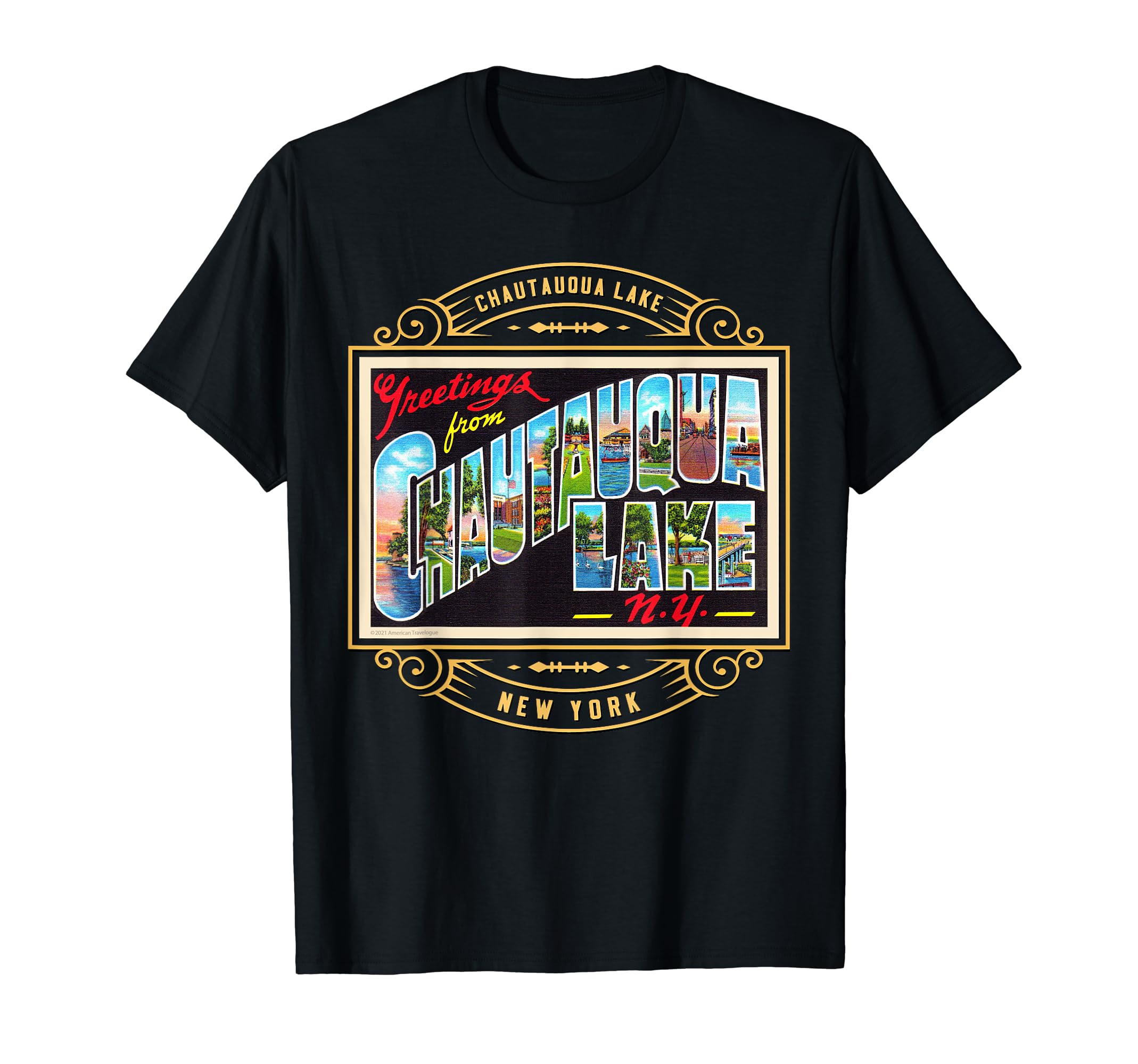 Chautauqua Lake New York Ny Large T-Shirt - Casual Everyday Wear Men Women - T-Shirt, Sweatshirt, Hoodie