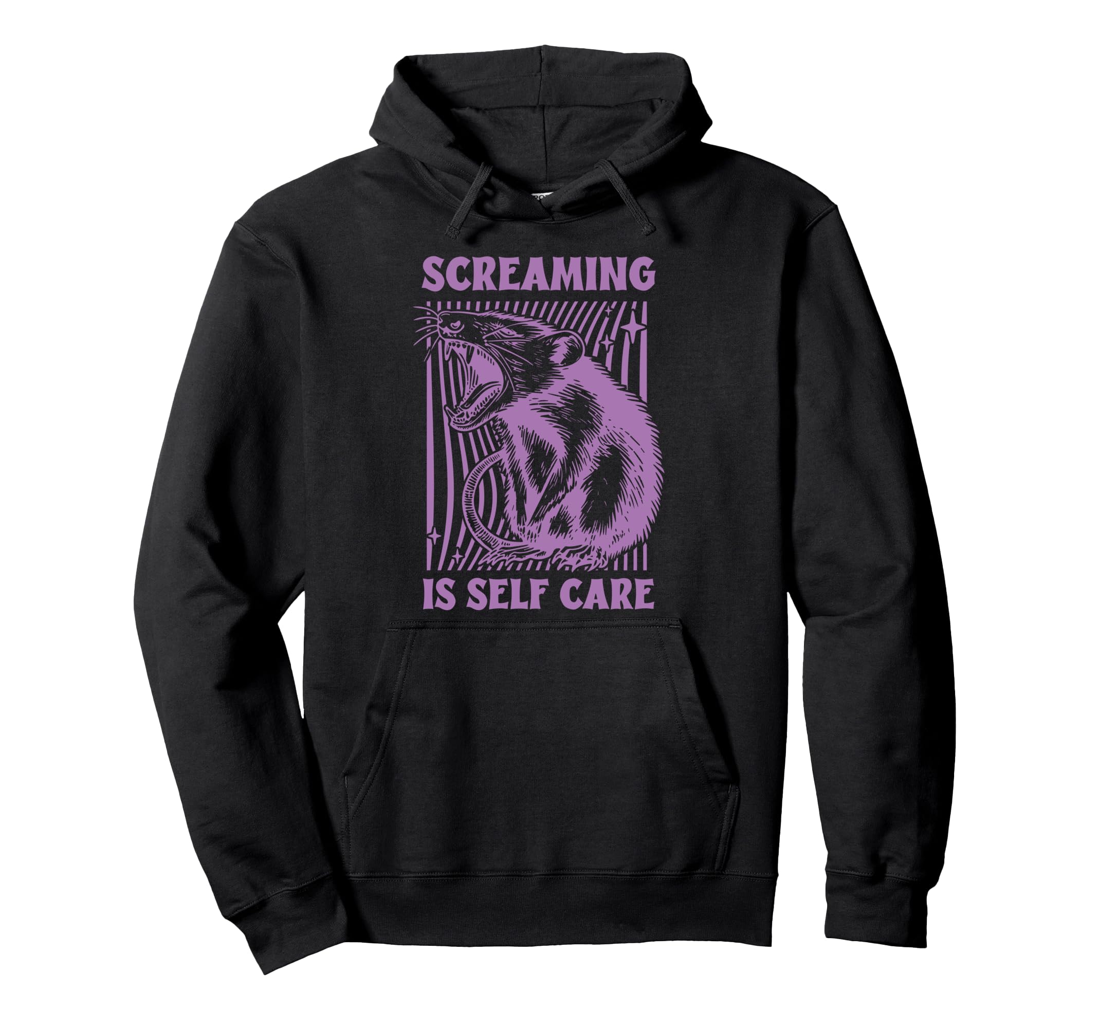 Screaming Is Self Care Empowering Hoodie - Unique Graphic Men Women - T-Shirt, Sweatshirt, Hoodie