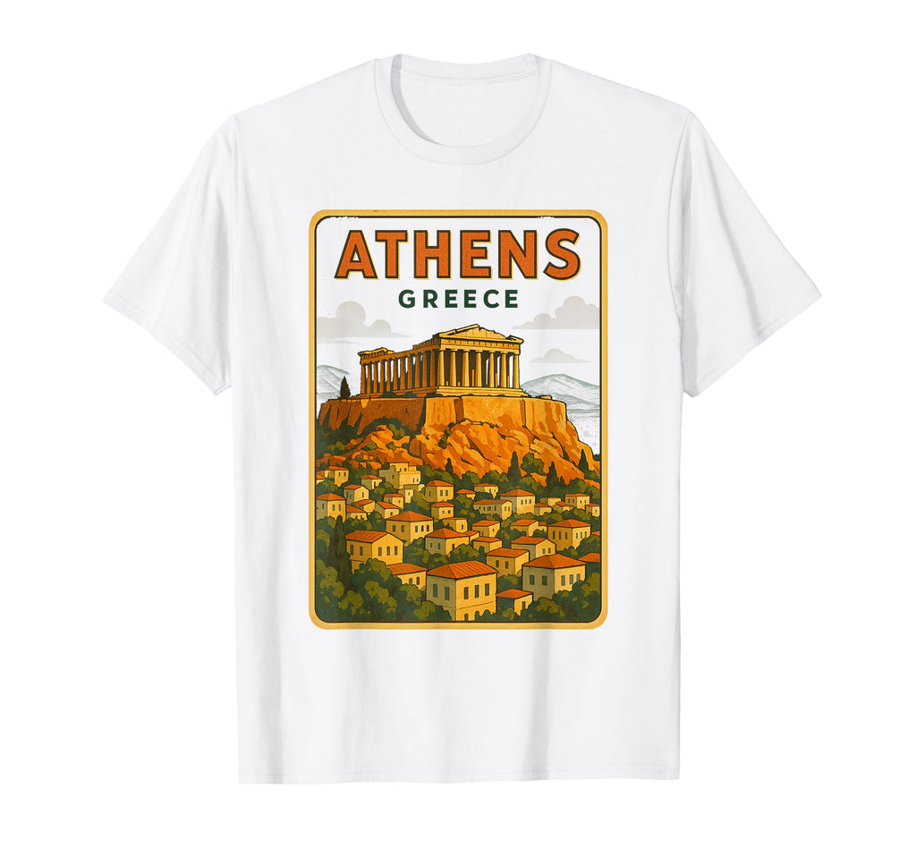 Athens Greece Postcard Hokiday Vacation T-Shirt - Graphic Print for Adults - T-Shirt, Sweatshirt, Hoodie