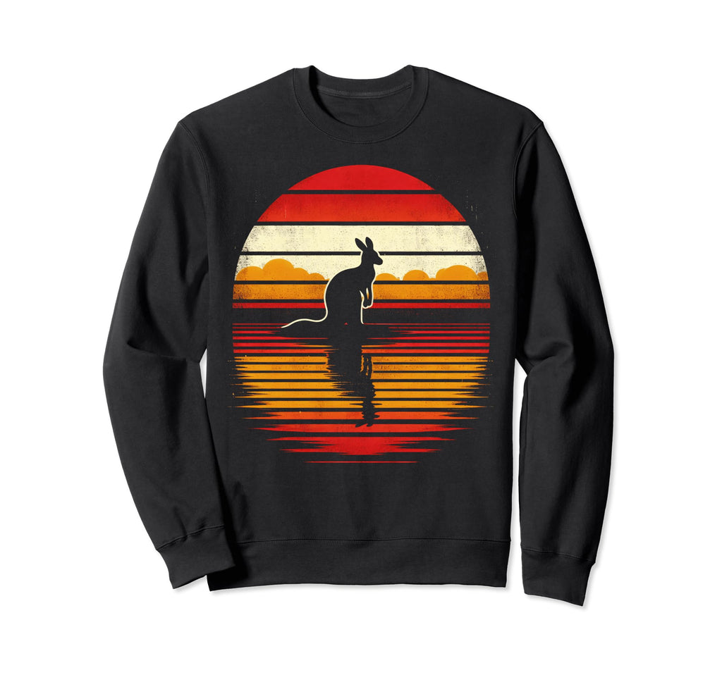 Kangaroo Sunset Safari 70S Sweatshirt - Aesthetic Graphic for Adults - T-Shirt, Sweatshirt, Hoodie