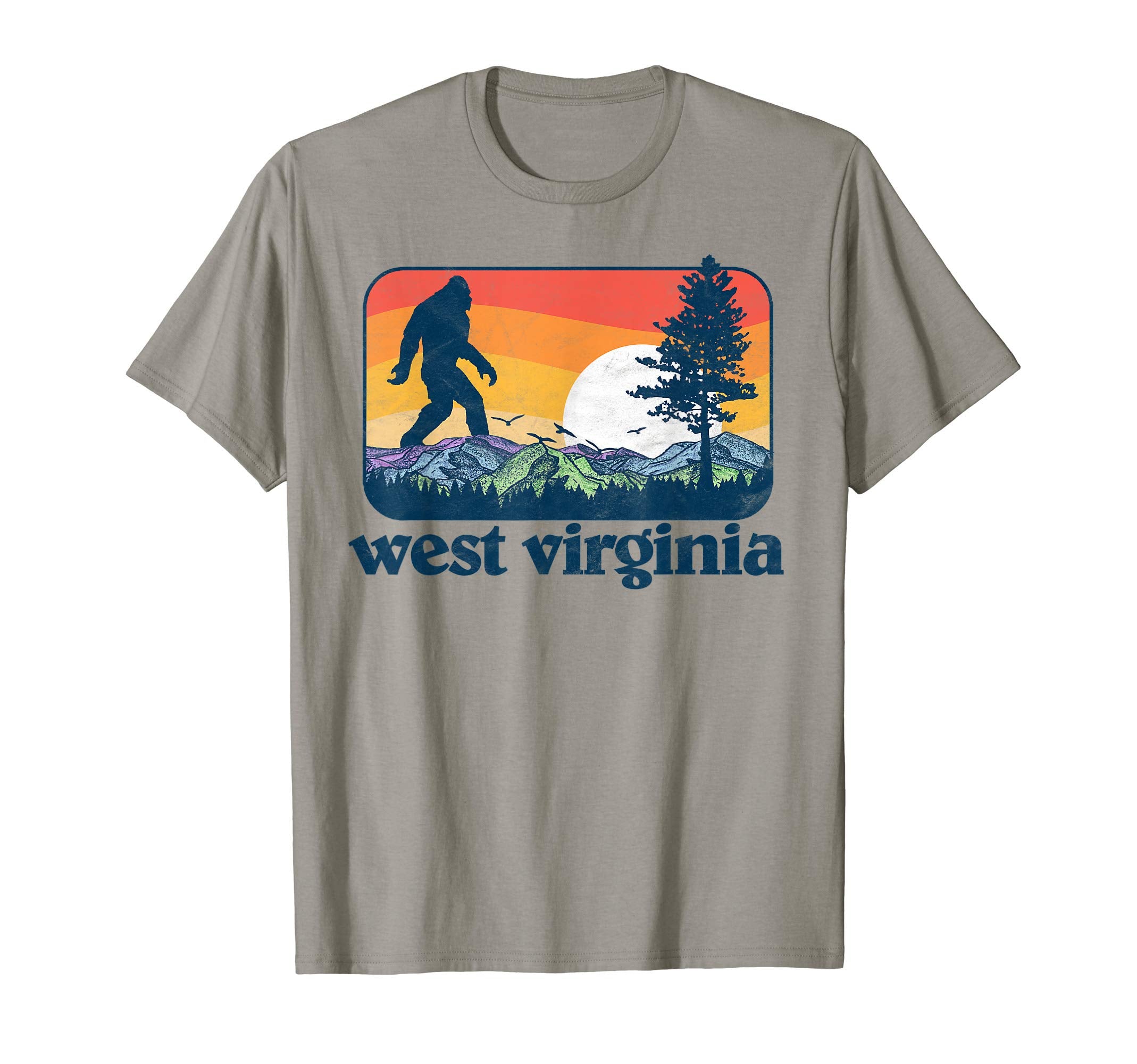 West Virginia Bigfoot Mountain Trees T-Shirt - Custom Art Print for Adults - T-Shirt, Sweatshirt, Hoodie