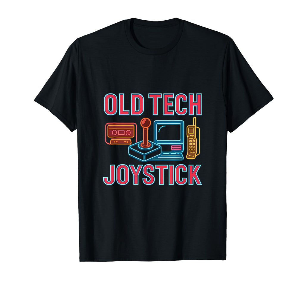 Old Tech Joystick Neon 80S Nostalgia T-Shirt - Aesthetic Graphic for Adults - T-Shirt, Sweatshirt, Hoodie