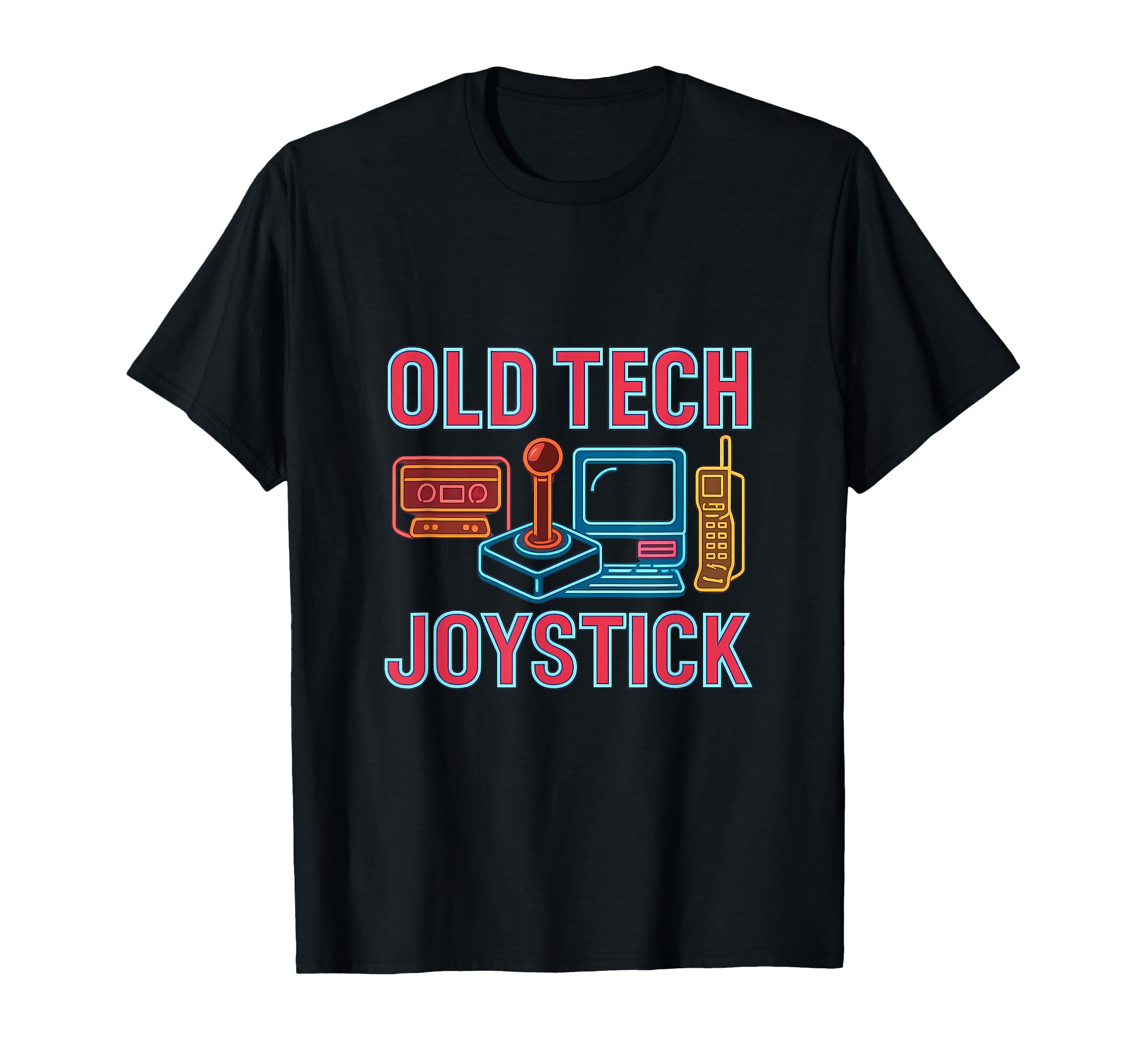 Old Tech Joystick Neon 80S Nostalgia T-Shirt - Aesthetic Graphic for Adults - T-Shirt, Sweatshirt, Hoodie