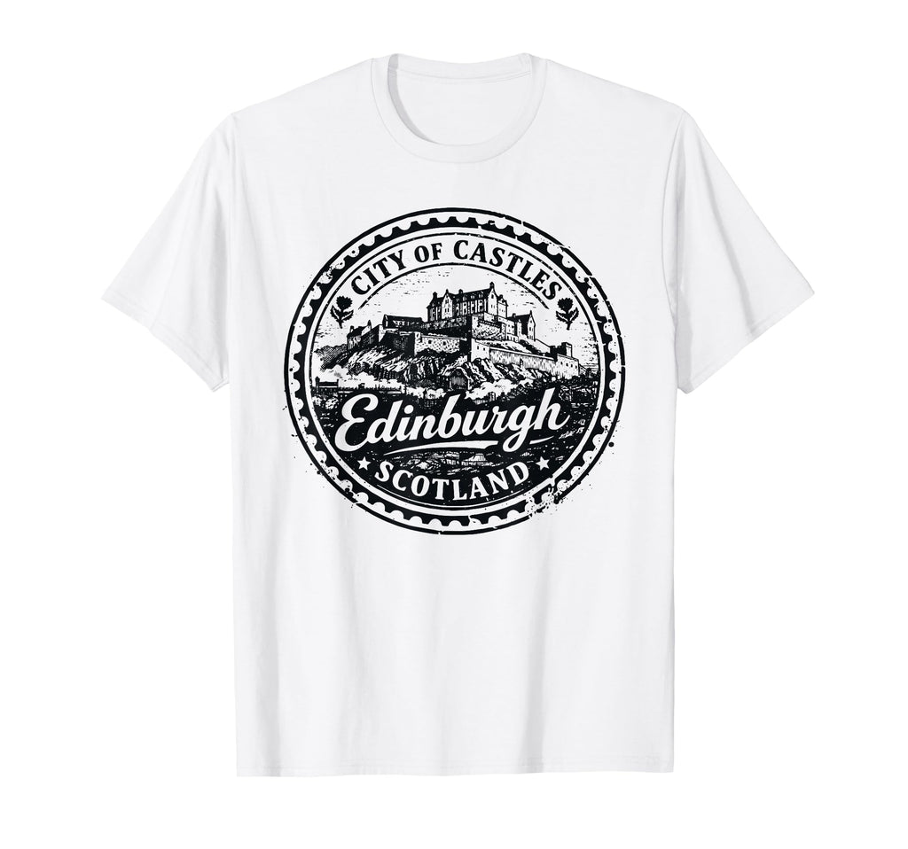 Edinburgh Scotland Uk Travel Stamp T-Shirt - Trendy Graphic Men Women - T-Shirt, Sweatshirt, Hoodie