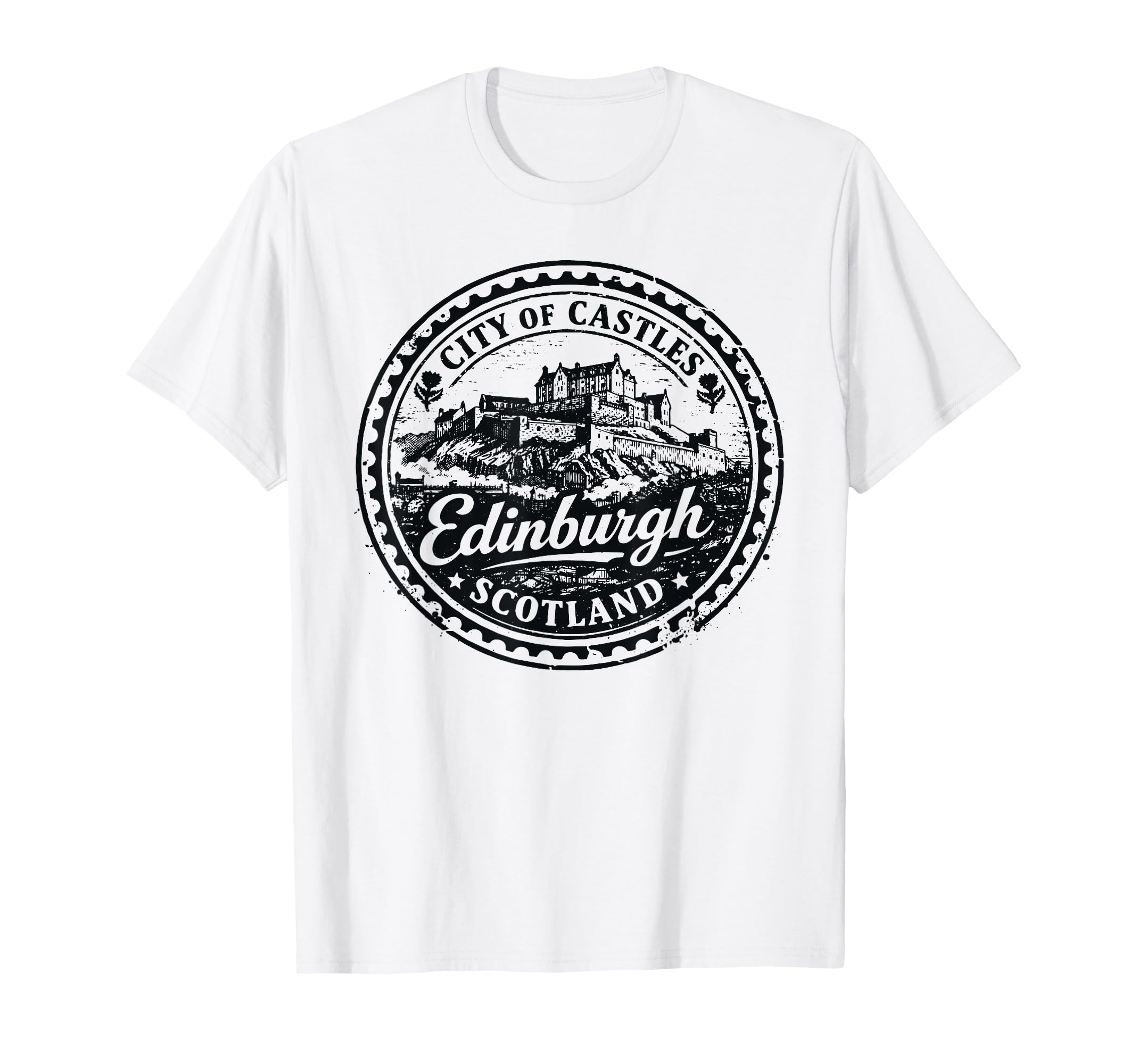 Edinburgh Scotland Uk Travel Stamp T-Shirt - Trendy Graphic Men Women - T-Shirt, Sweatshirt, Hoodie
