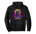 80S Synthwave T Rex Funny Hoodie - Casual Everyday Wear for Adults - T-Shirt, Sweatshirt, Hoodie