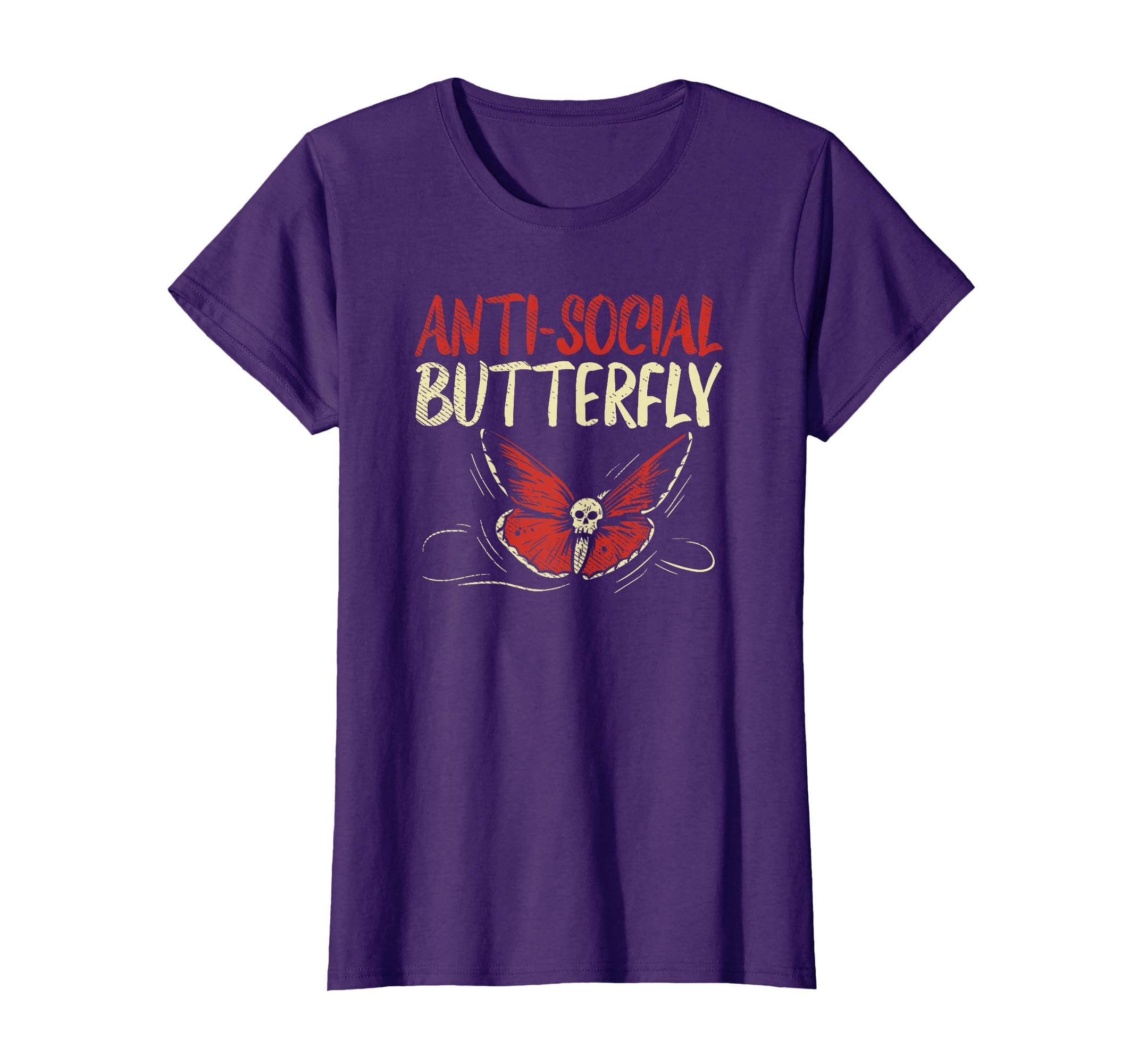 Anti Social Butterfly Goth Gothic T-Shirt - Custom Art Print Men Women - T-Shirt, Sweatshirt, Hoodie