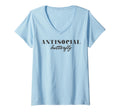 Womens Antisocial Butterfly Text V Neck T-Shirt - Novelty Apparel Men Women - T-Shirt, Sweatshirt, Hoodie