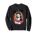 Rockabilly Pin Up Flames Vibe Sweatshirt - Unique Graphic Men Women - T-Shirt, Sweatshirt, Hoodie