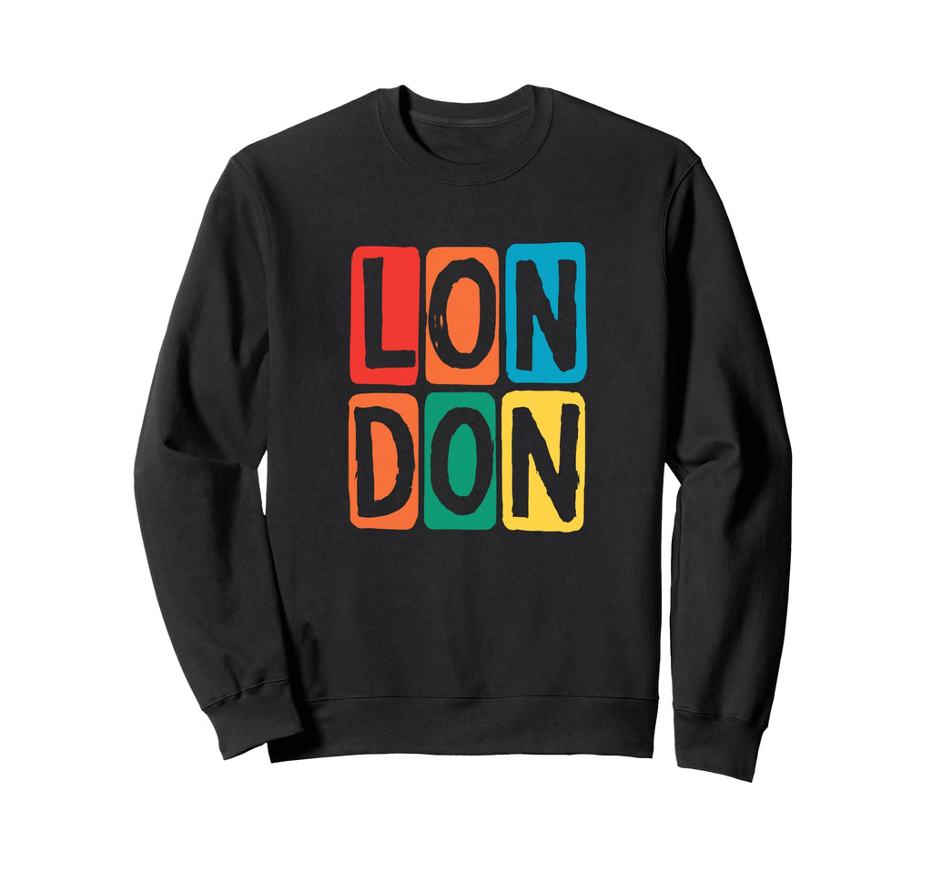 London Block Typography Bold Color Sweatshirt - Novelty Apparel for Adults - T-Shirt, Sweatshirt, Hoodie