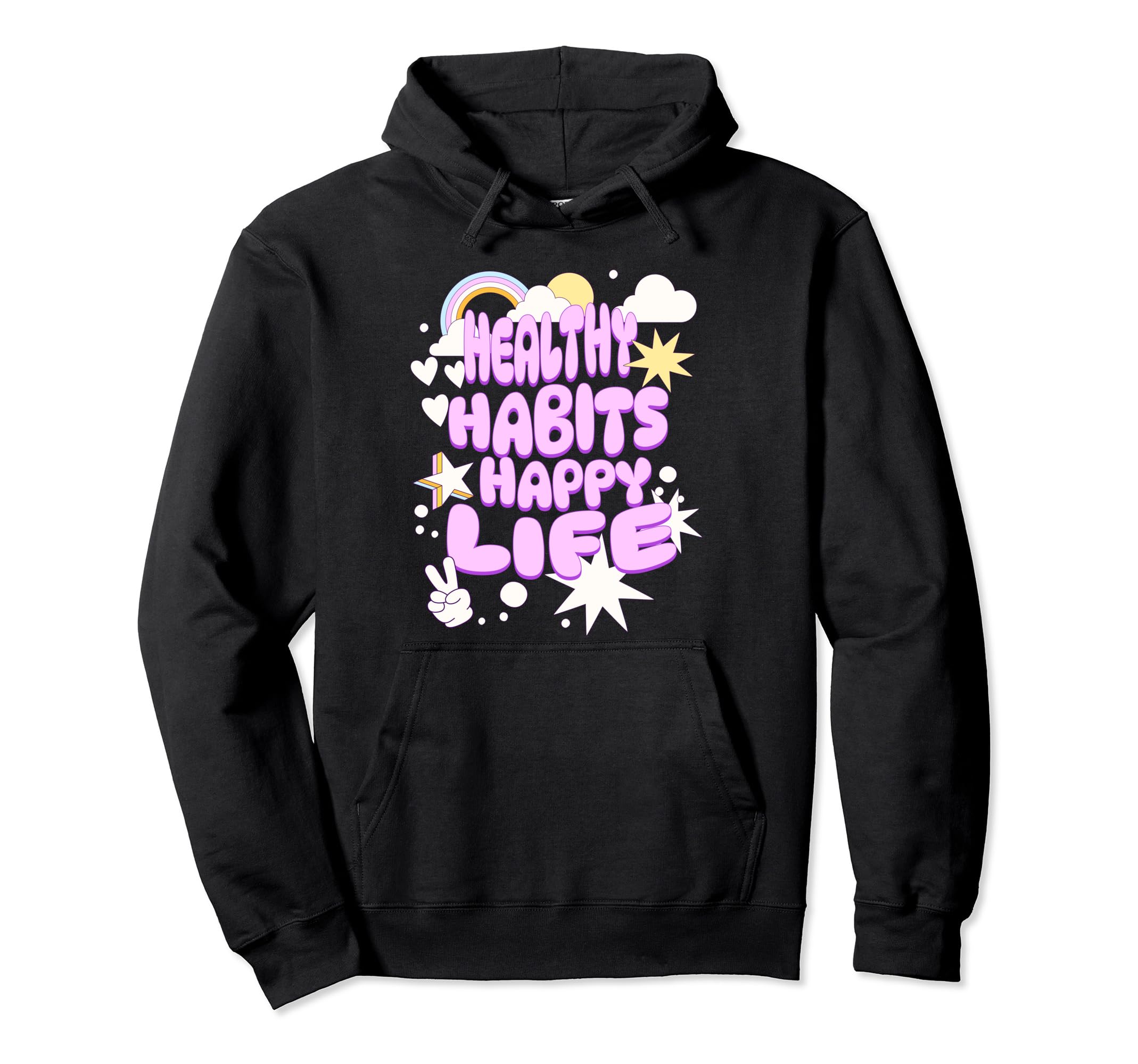 Mental Physical Wellness Positivity Hoodie - Fun Novelty Design for Adults - T-Shirt, Sweatshirt, Hoodie