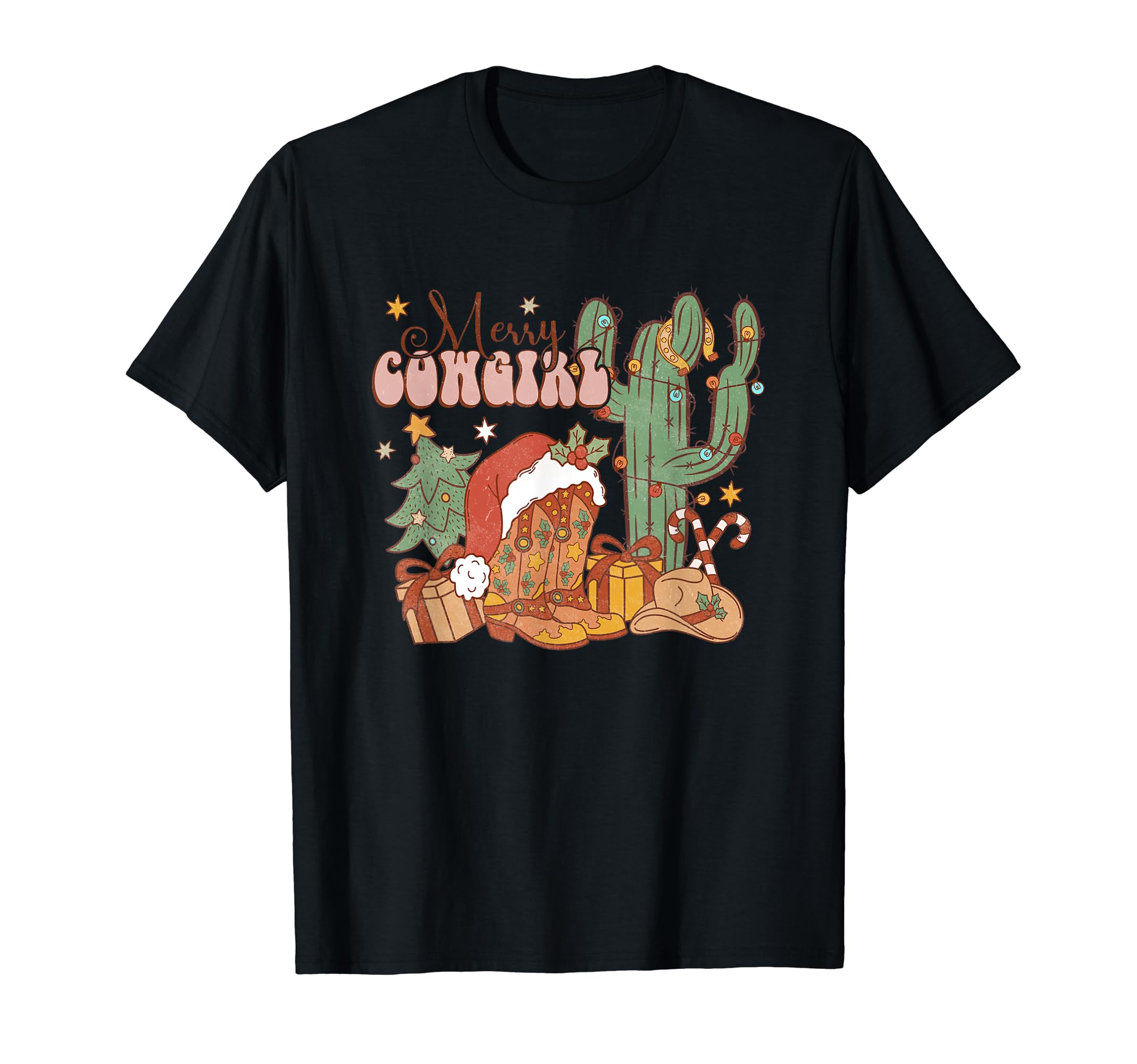 Western Merry Cowgirls Boots Trees Hat T-Shirt - Fun Novelty Design Unisex - T-Shirt, Sweatshirt, Hoodie