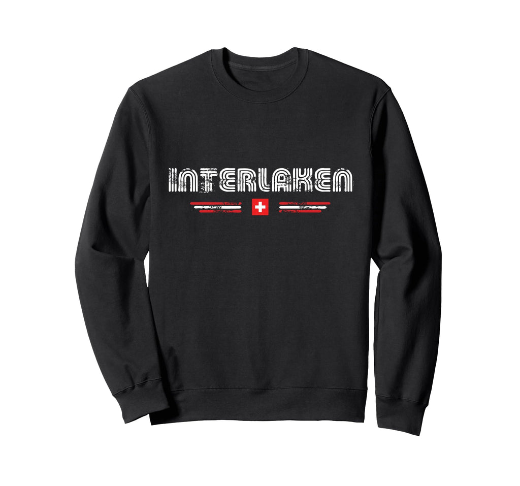 Interlaken Switzerland 70S 80S Type Sweatshirt - Minimalist Print Unisex - T-Shirt, Sweatshirt, Hoodie