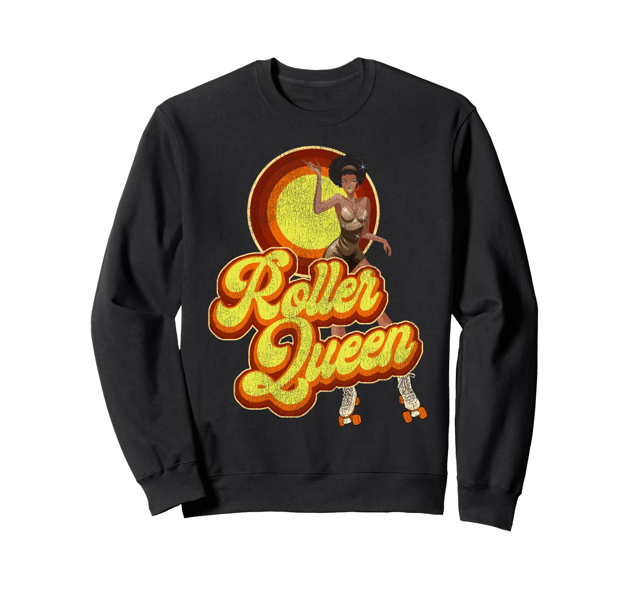 Roller Skating Skate 1970S Afro Sweatshirt - Custom Art Print for Adults - T-Shirt, Sweatshirt, Hoodie
