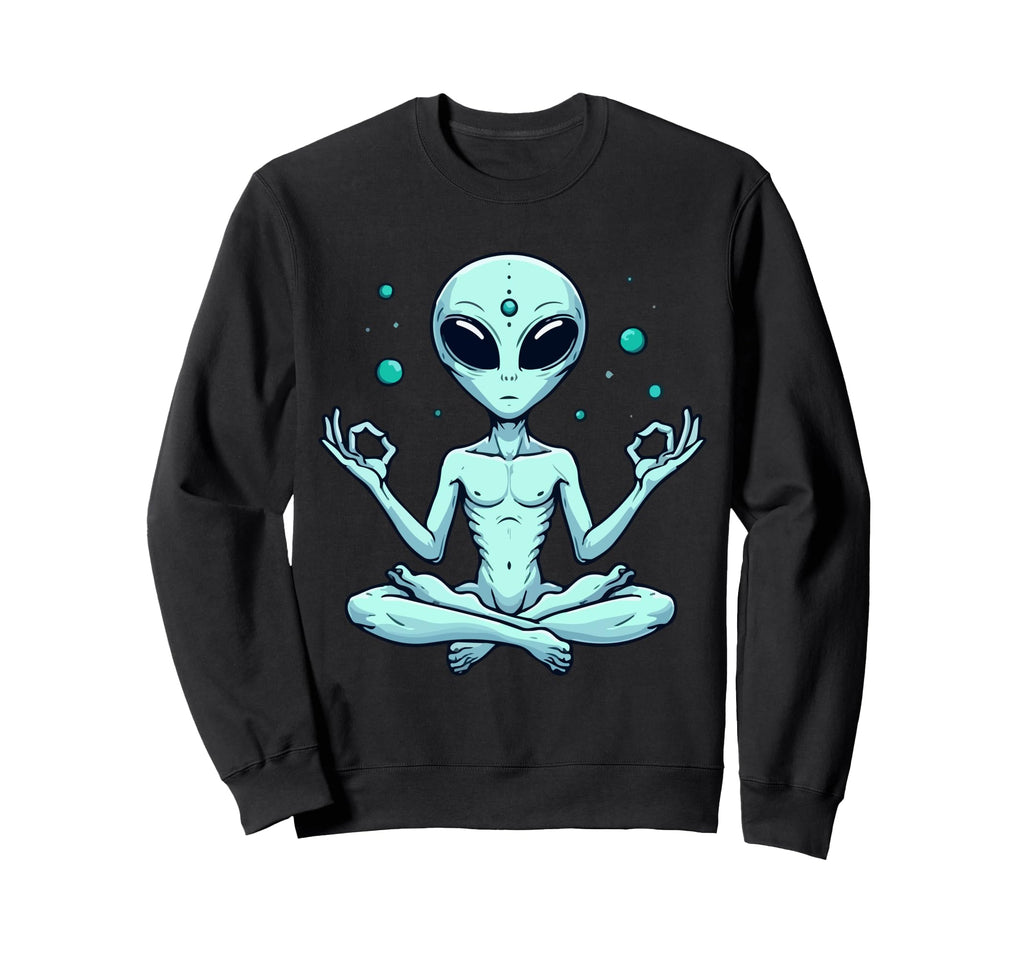 Meditation Alien Yoga Pose Sweatshirt - Novelty Apparel for Adults - T-Shirt, Sweatshirt, Hoodie