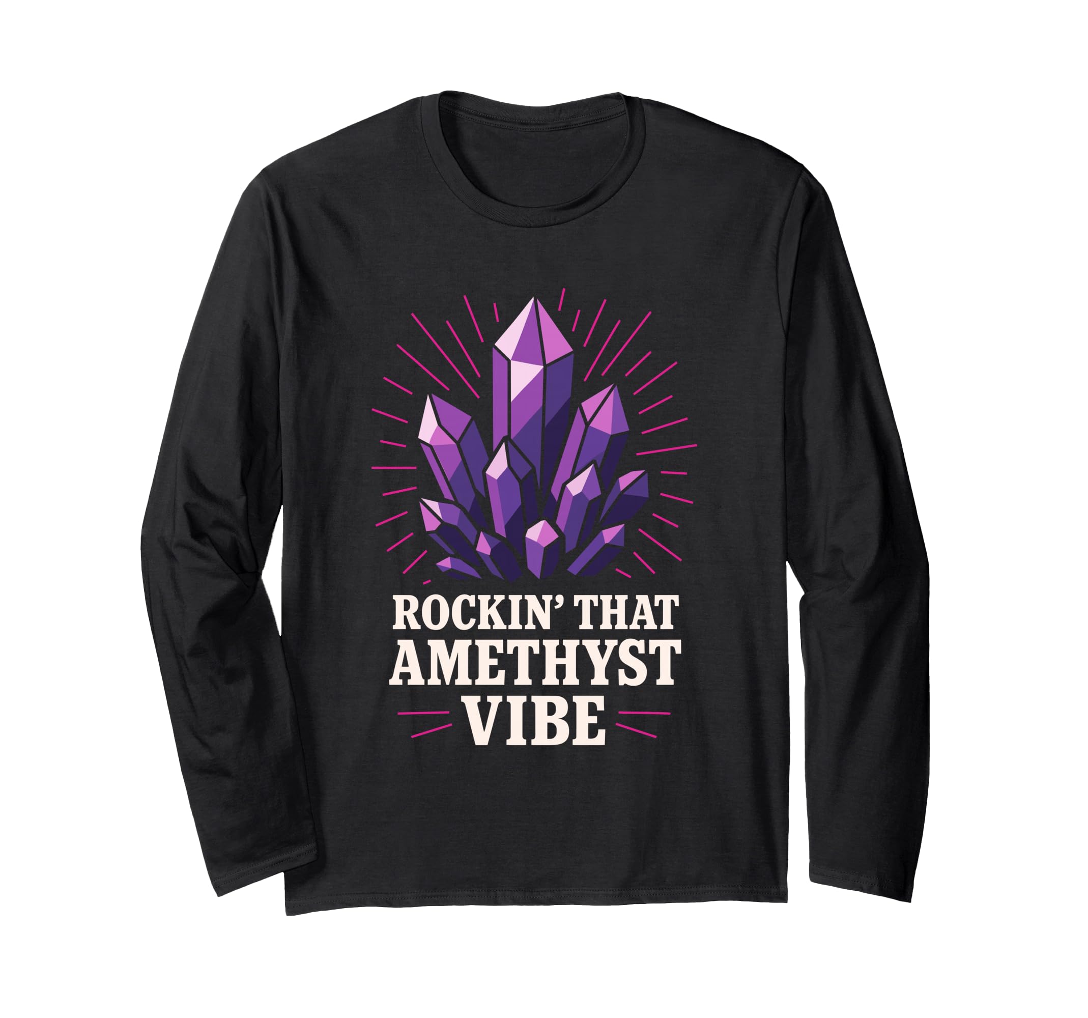 Amethyst Addict Healing Crystal T-Shirt - Fun Novelty Design Men Women - T-Shirt, Sweatshirt, Hoodie