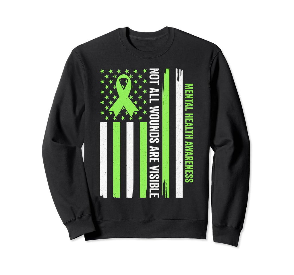 Not All Wounds Are Visible Mental Sweatshirt - Minimalist Print Men Women - T-Shirt, Sweatshirt, Hoodie