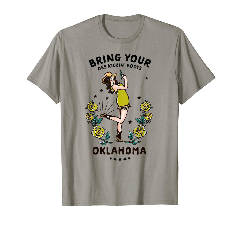 Oklahoma Western Cowgirl Ass Kicking T-Shirt - Unique Graphic Unisex - T-Shirt, Sweatshirt, Hoodie