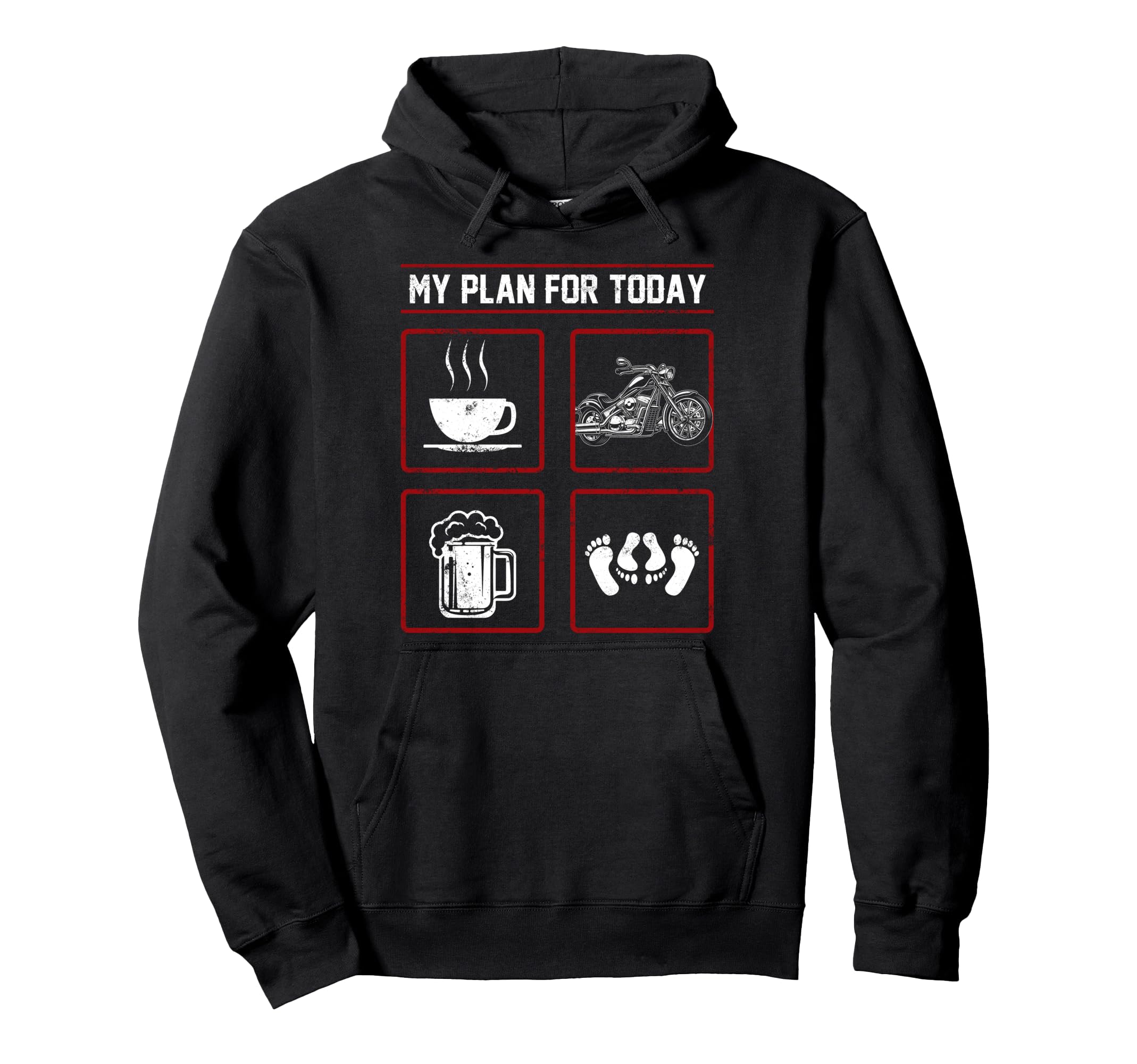 Motorcycle Biker Plan Today Coffee Beer Hoodie - Trendy Graphic Unisex - T-Shirt, Sweatshirt, Hoodie