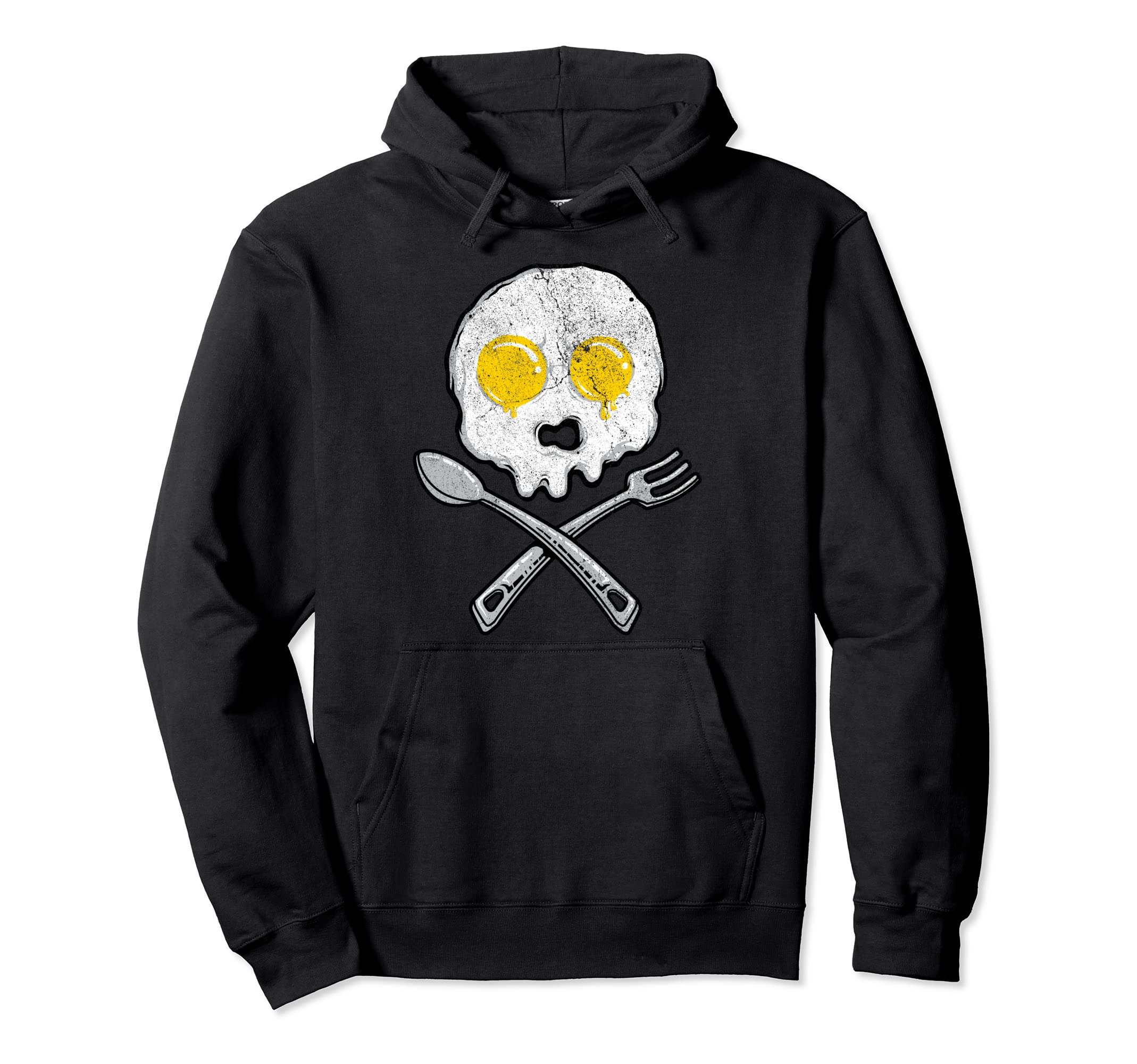 Fried Eggs Skull Halloween Hoodie - Unique Graphic for Adults - T-Shirt, Sweatshirt, Hoodie