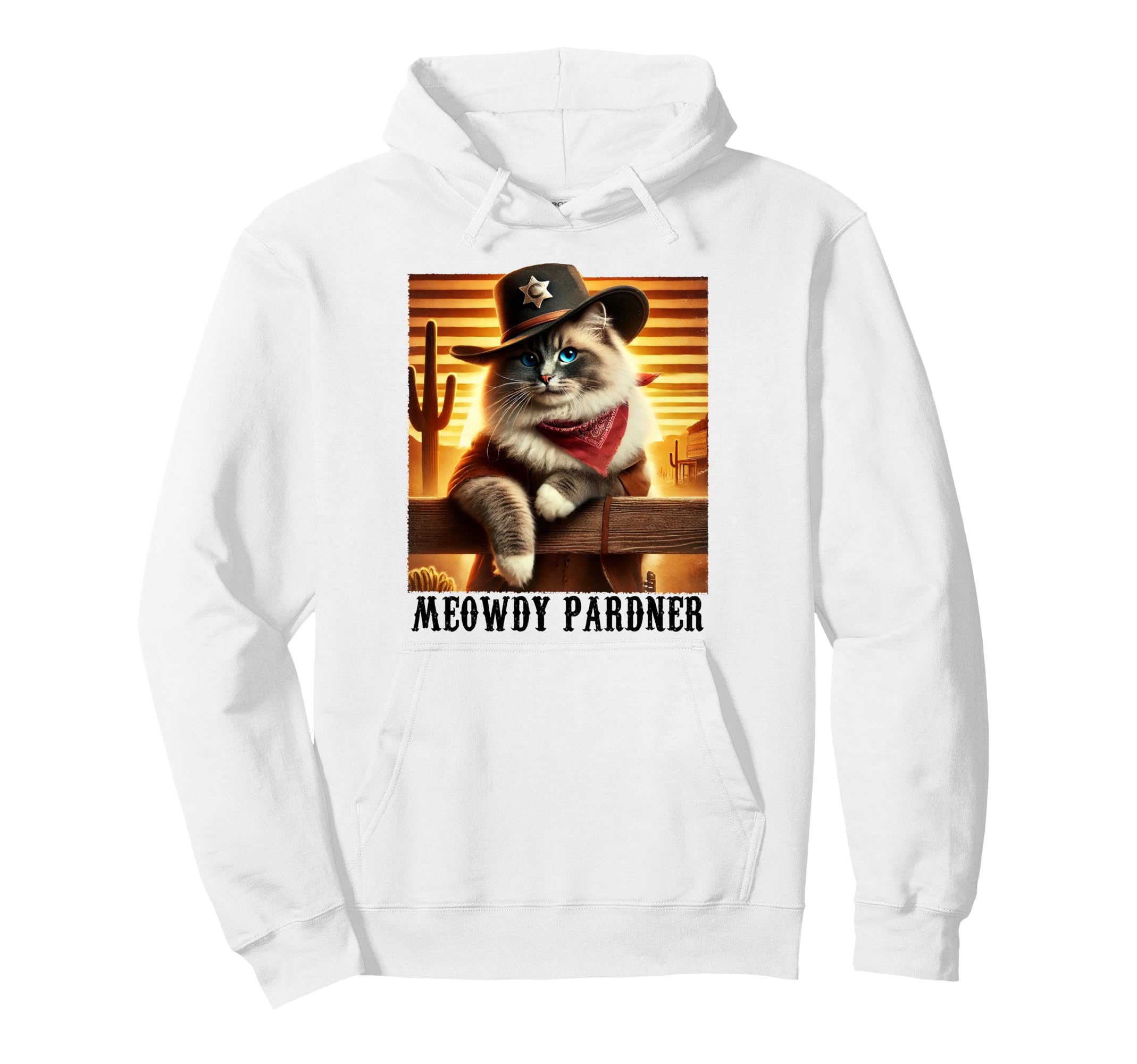 Ragdoll Cat Meowdy Pardner Cowboy Cat Hoodie - Novelty Apparel Unisex - T-Shirt, Sweatshirt, Hoodie