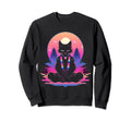 Synthwave Cat Samurai Sweatshirt - Casual Everyday Wear for Adults - T-Shirt, Sweatshirt, Hoodie