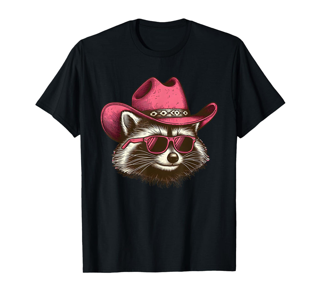 Raccoon Cowboy Cowgirl Western Trash T-Shirt - Custom Art Print for Adults - T-Shirt, Sweatshirt, Hoodie
