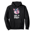 Ride Motorcycle Rider Pig Helmet Piggy Hoodie - Graphic Print Men Women - T-Shirt, Sweatshirt, Hoodie