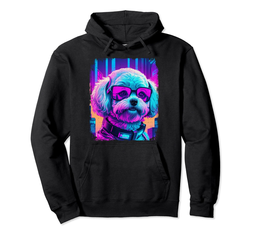 Maltipoo Glasses Disco Vaporwave Hoodie - Casual Everyday Wear for Adults - T-Shirt, Sweatshirt, Hoodie