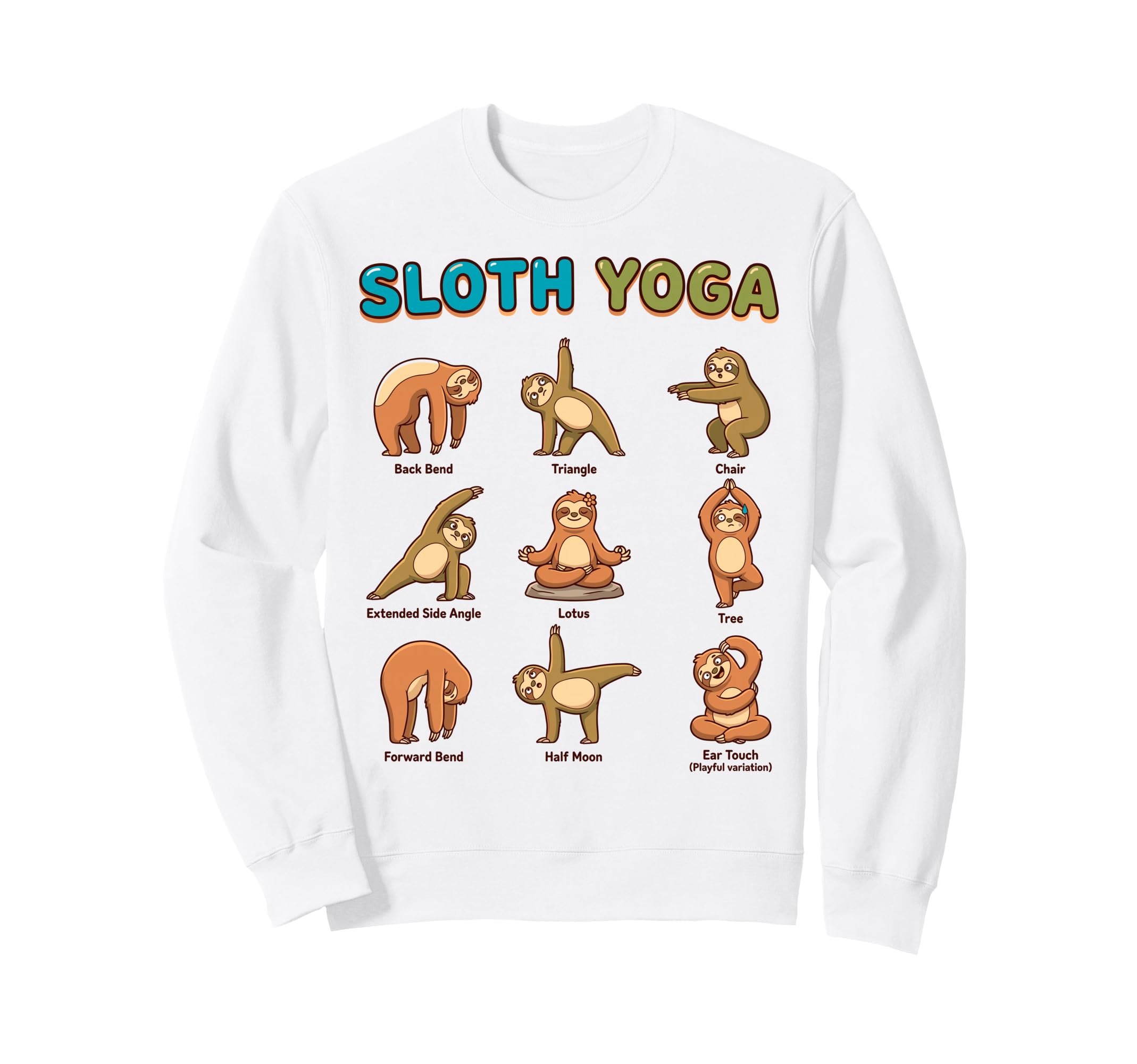 Chakras Mandala Sloth Yoga Poses Sweatshirt - Graphic Print Unisex - T-Shirt, Sweatshirt, Hoodie