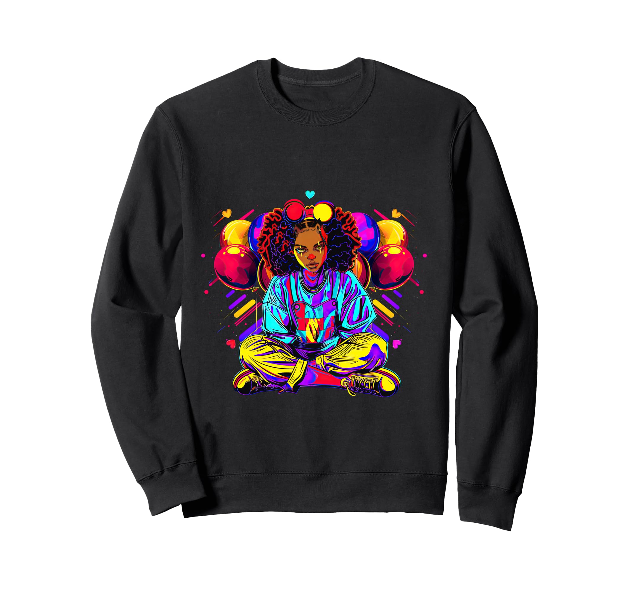 Streetwear Synthwave 80S 90S Black Sweatshirt - Novelty Apparel Men Women - T-Shirt, Sweatshirt, Hoodie