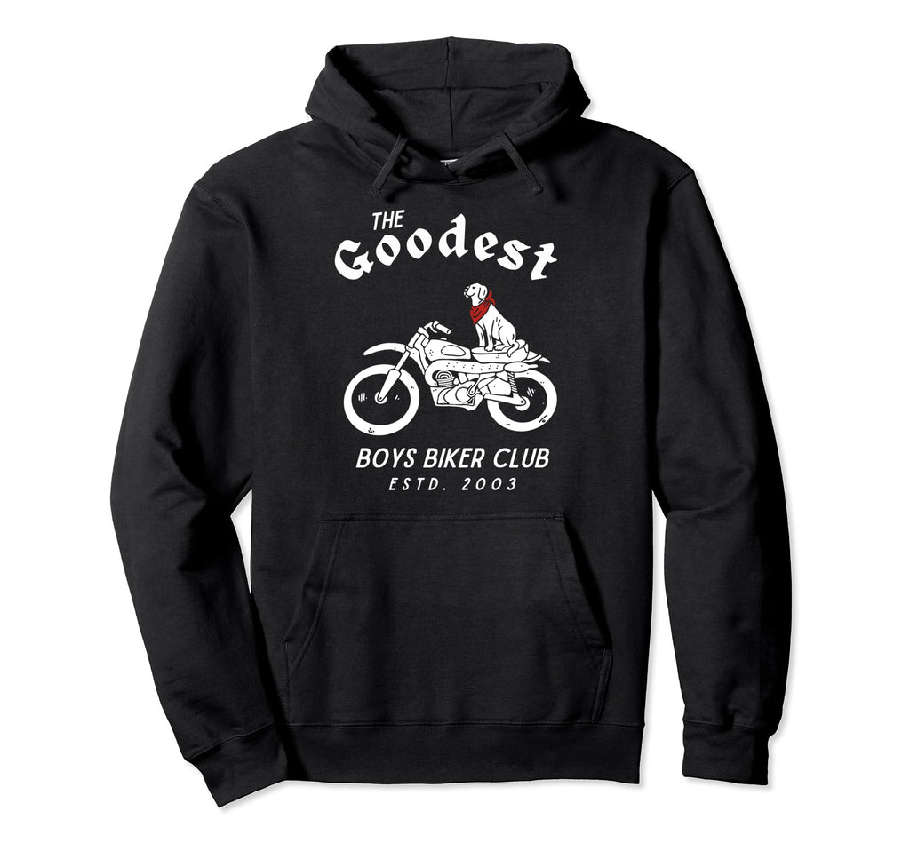 Dog Biker Motorcycle Club Puppy Western Hoodie - Trendy Graphic for Adults - T-Shirt, Sweatshirt, Hoodie