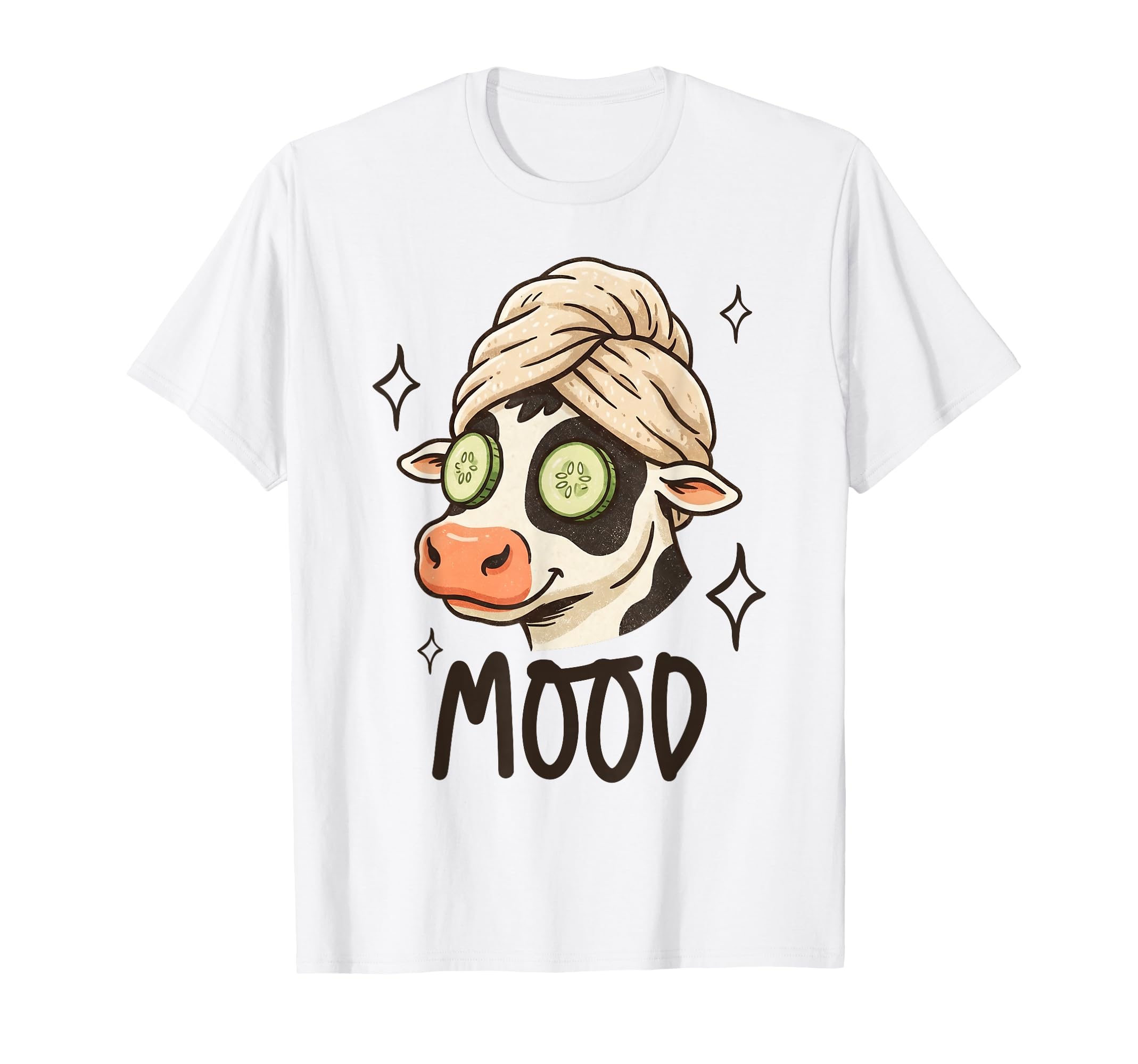Mood Cow Spa Relaxing Cucumber Eyes T-Shirt - Trendy Graphic for Adults - T-Shirt, Sweatshirt, Hoodie