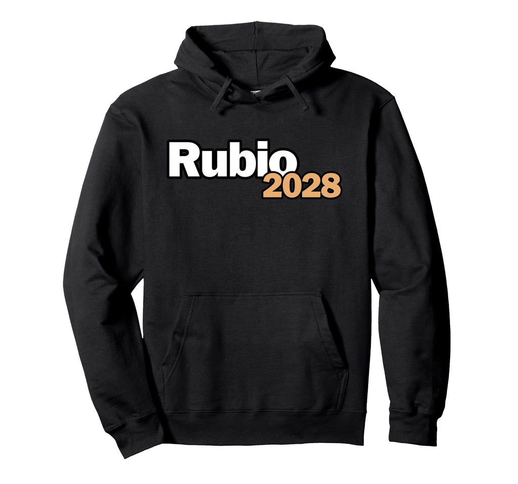 Marco Rubio 2028 President Typography Hoodie - Novelty Apparel for Adults - T-Shirt, Sweatshirt, Hoodie
