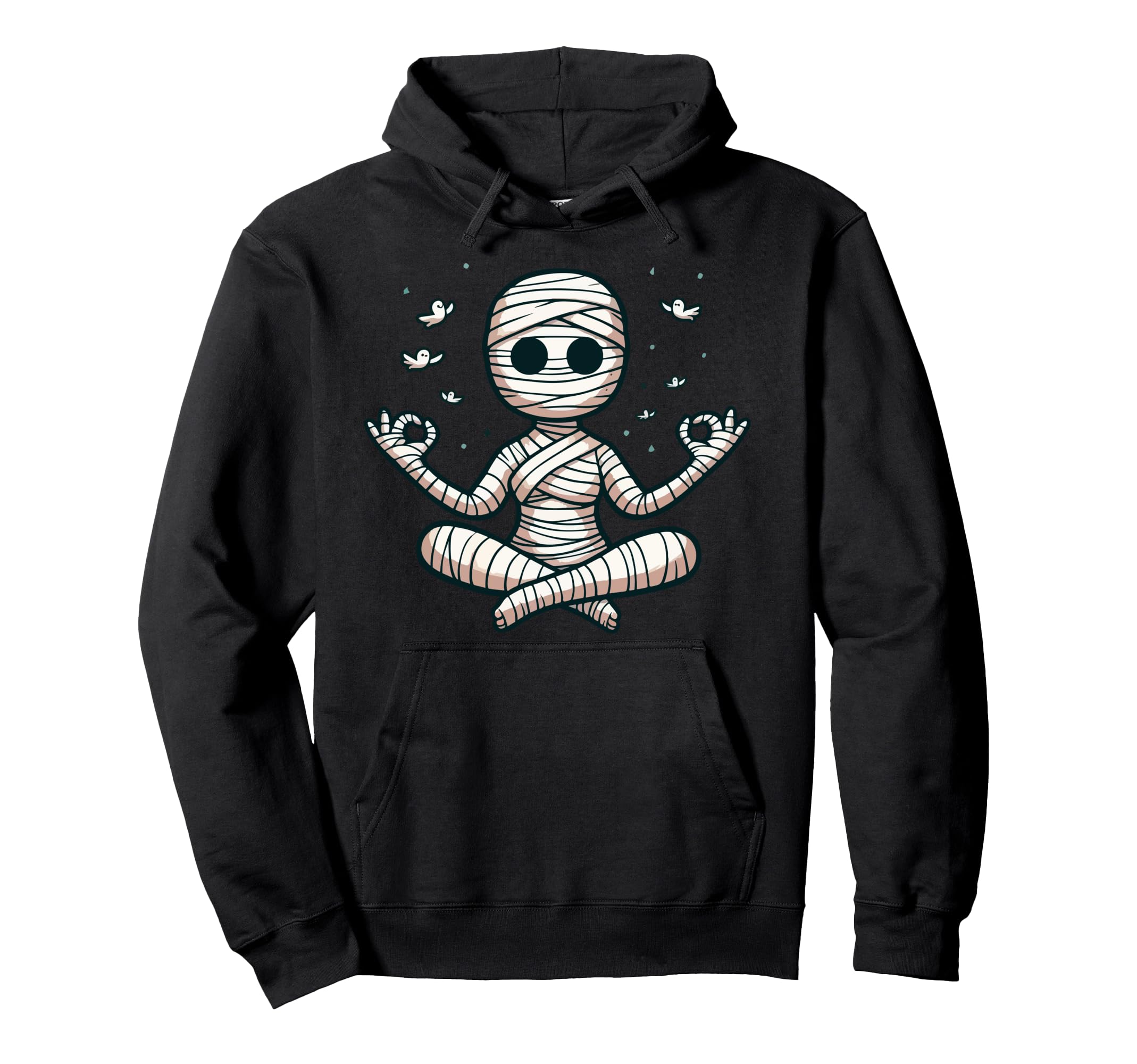 Meditation Mummy Yoga Pose Relaxing Hoodie - Graphic Print for Adults - T-Shirt, Sweatshirt, Hoodie