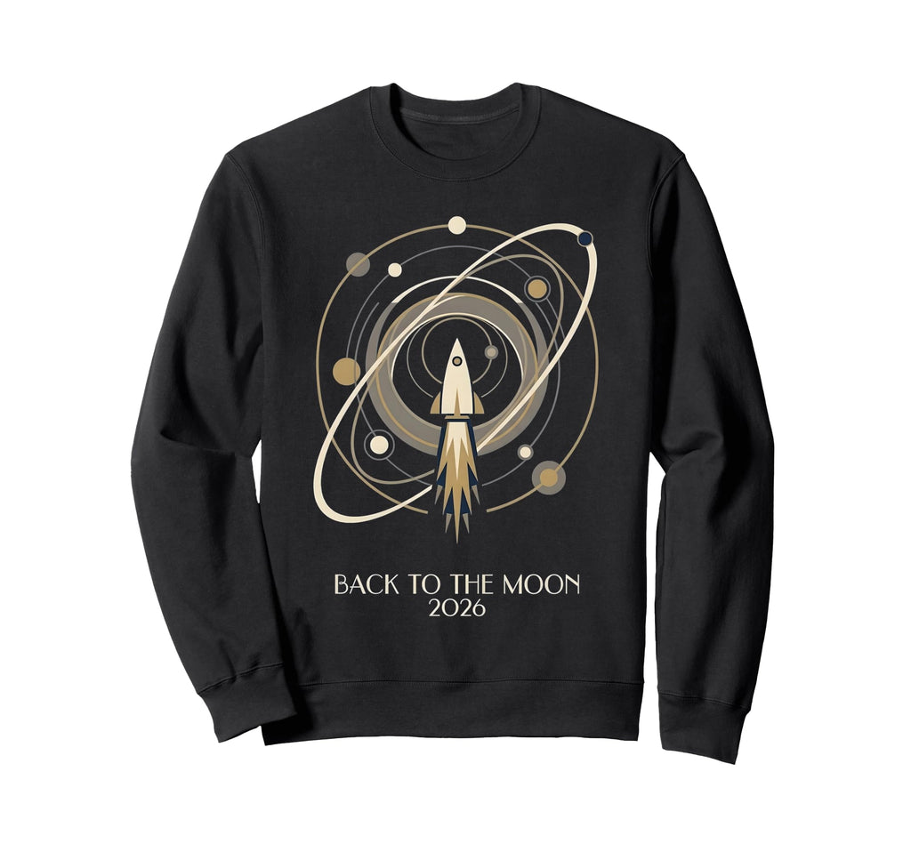 Back To Moon 2026 Funny Astronaut Sweatshirt - Graphic Print Men Women - T-Shirt, Sweatshirt, Hoodie