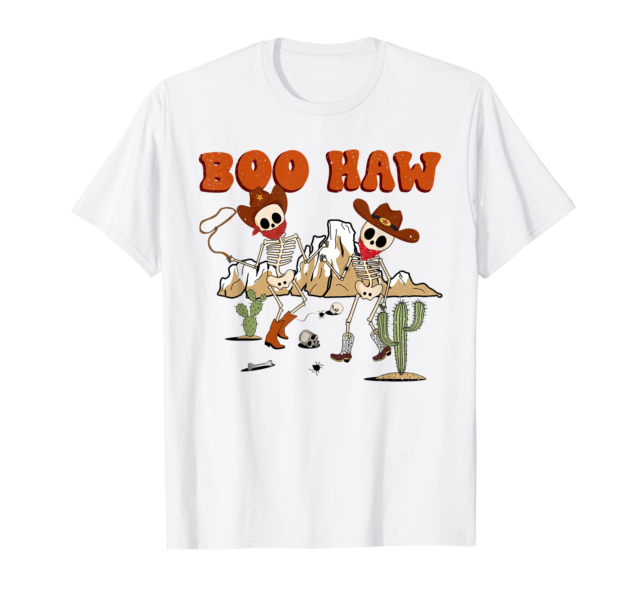 Funny Dancing Skeletons Western Cowboy T-Shirt - Graphic Print Unisex - T-Shirt, Sweatshirt, Hoodie