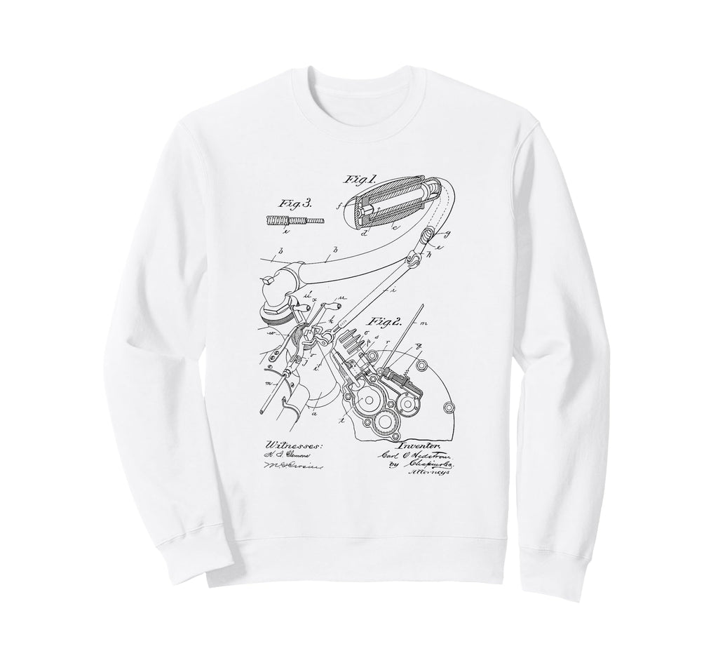 Motorcycle Diagram Twistgrip Sweatshirt - Custom Art Print Men Women - T-Shirt, Sweatshirt, Hoodie