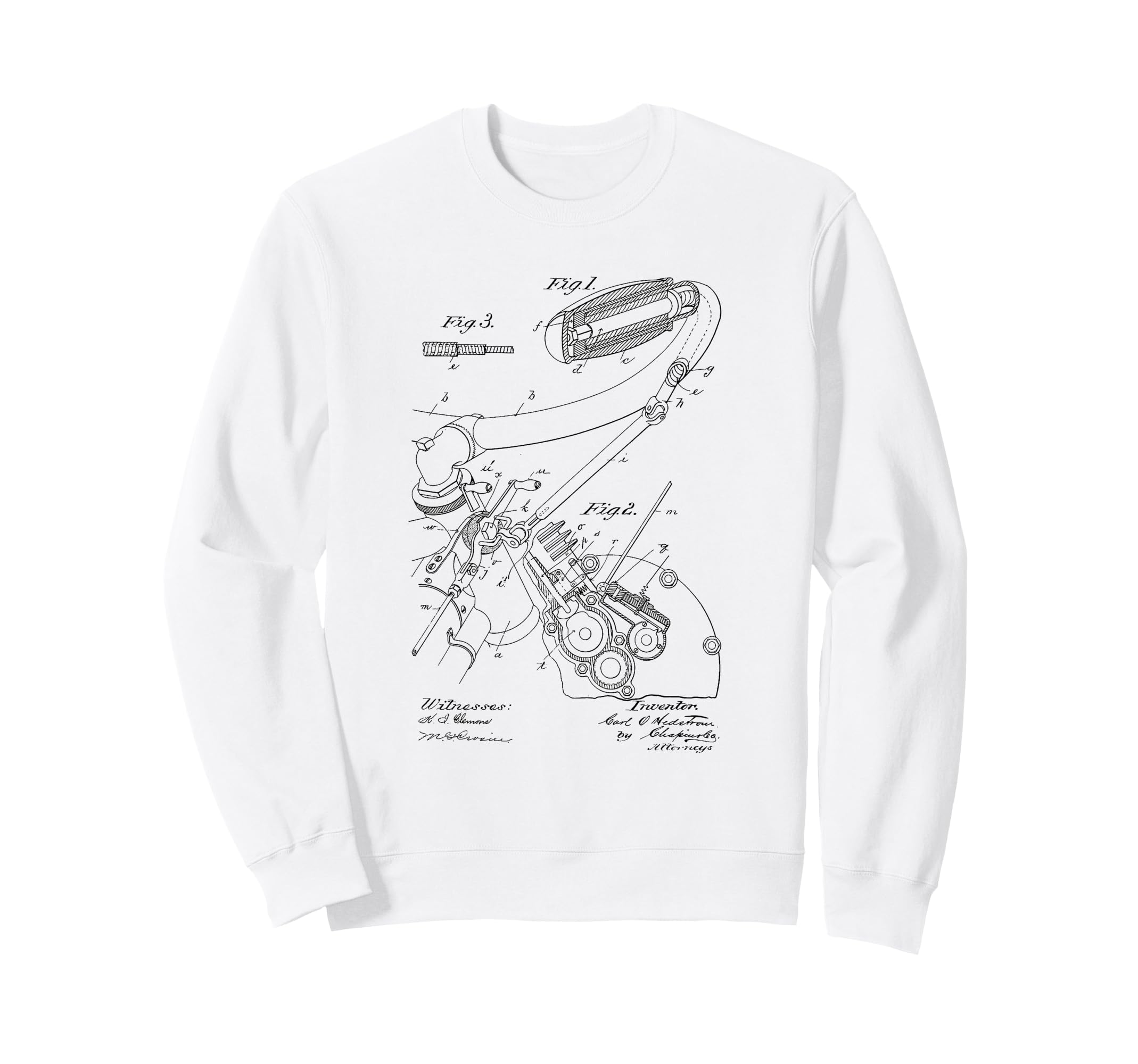 Motorcycle Diagram Twistgrip Sweatshirt - Custom Art Print Men Women - T-Shirt, Sweatshirt, Hoodie