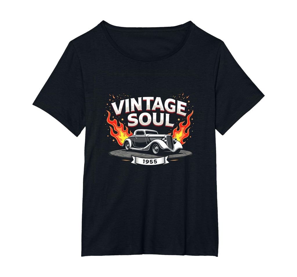 Soul Hot Rod 1955 Car Womens Plus Black T-Shirt - Minimalist Print Unisex - T-Shirt, Sweatshirt, Hoodie