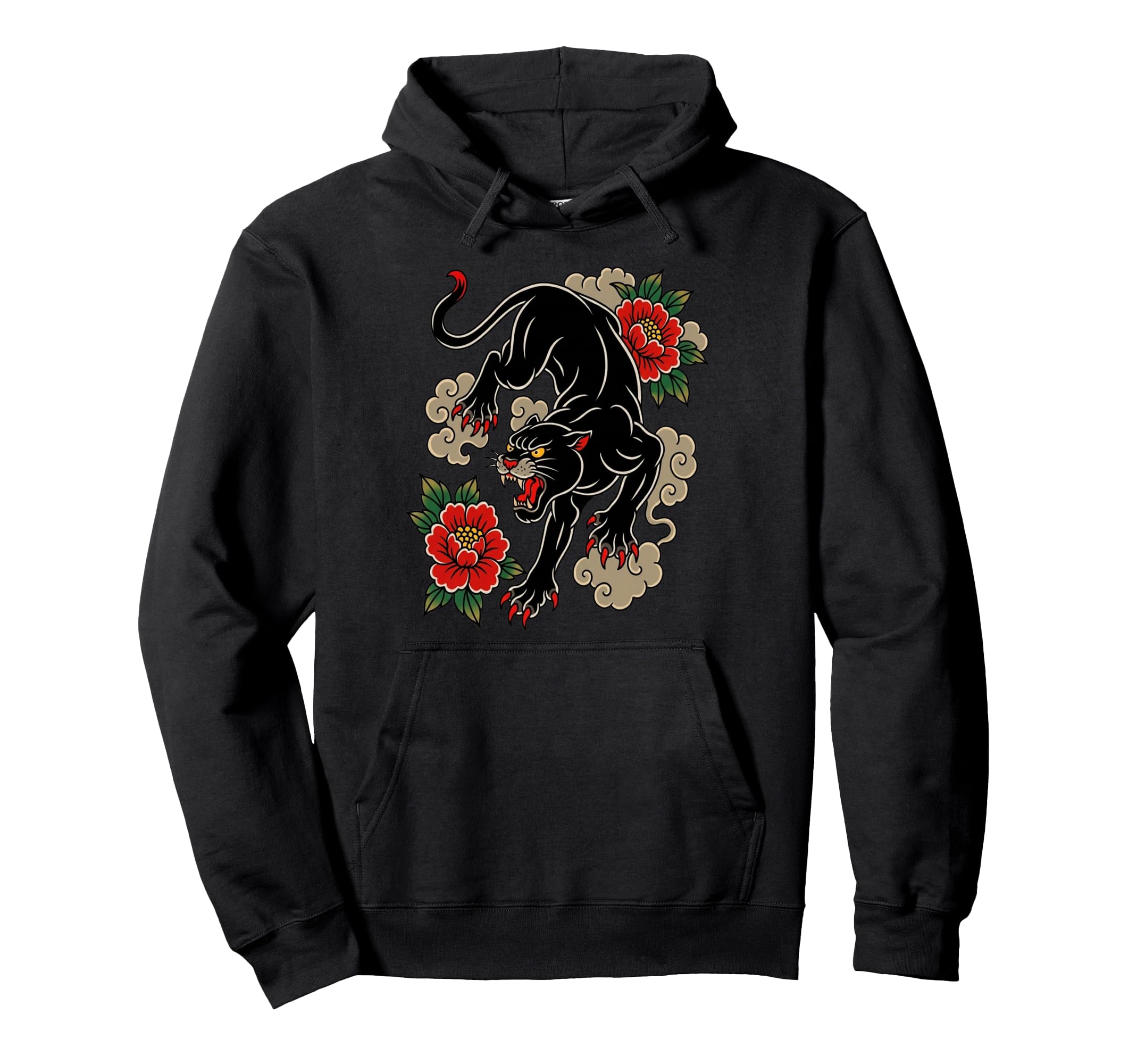 Traditional Tattoo Panther Old School Hoodie - Novelty Apparel for Adults - T-Shirt, Sweatshirt, Hoodie