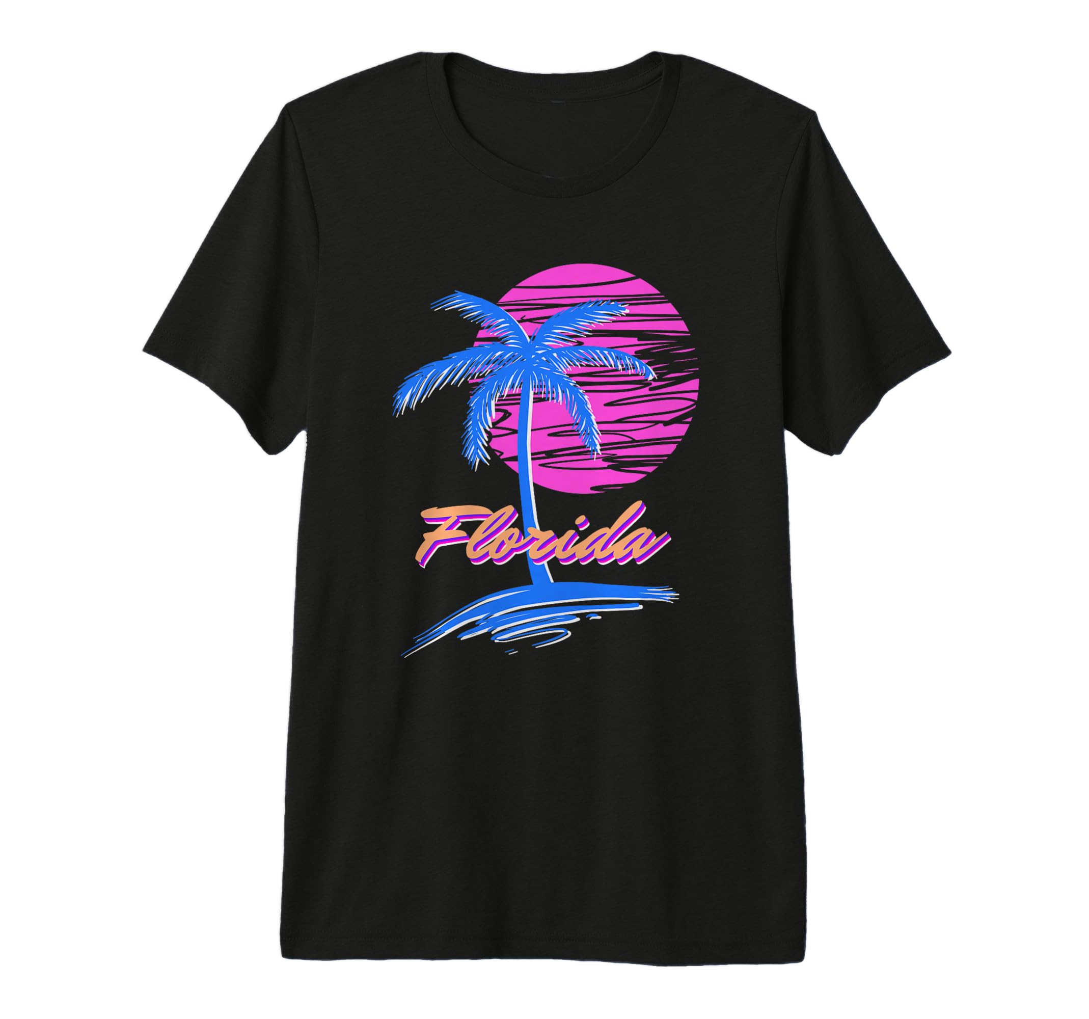 Florida Beach Synth Outrun 80S T-Shirt - Graphic Print for Adults - T-Shirt, Sweatshirt, Hoodie