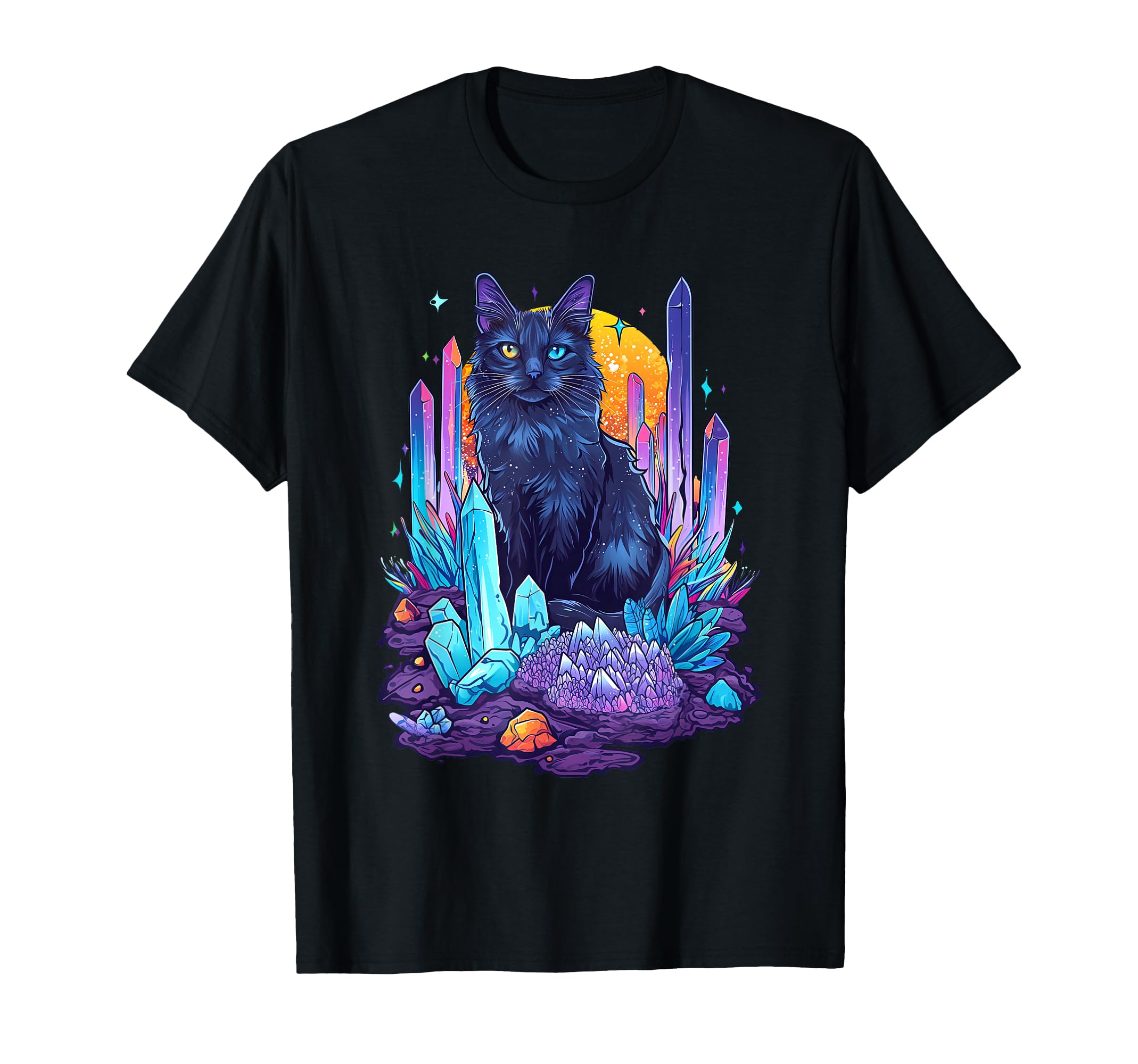Cat And Crystals T-Shirt - Novelty Apparel for Adults - T-Shirt, Sweatshirt, Hoodie