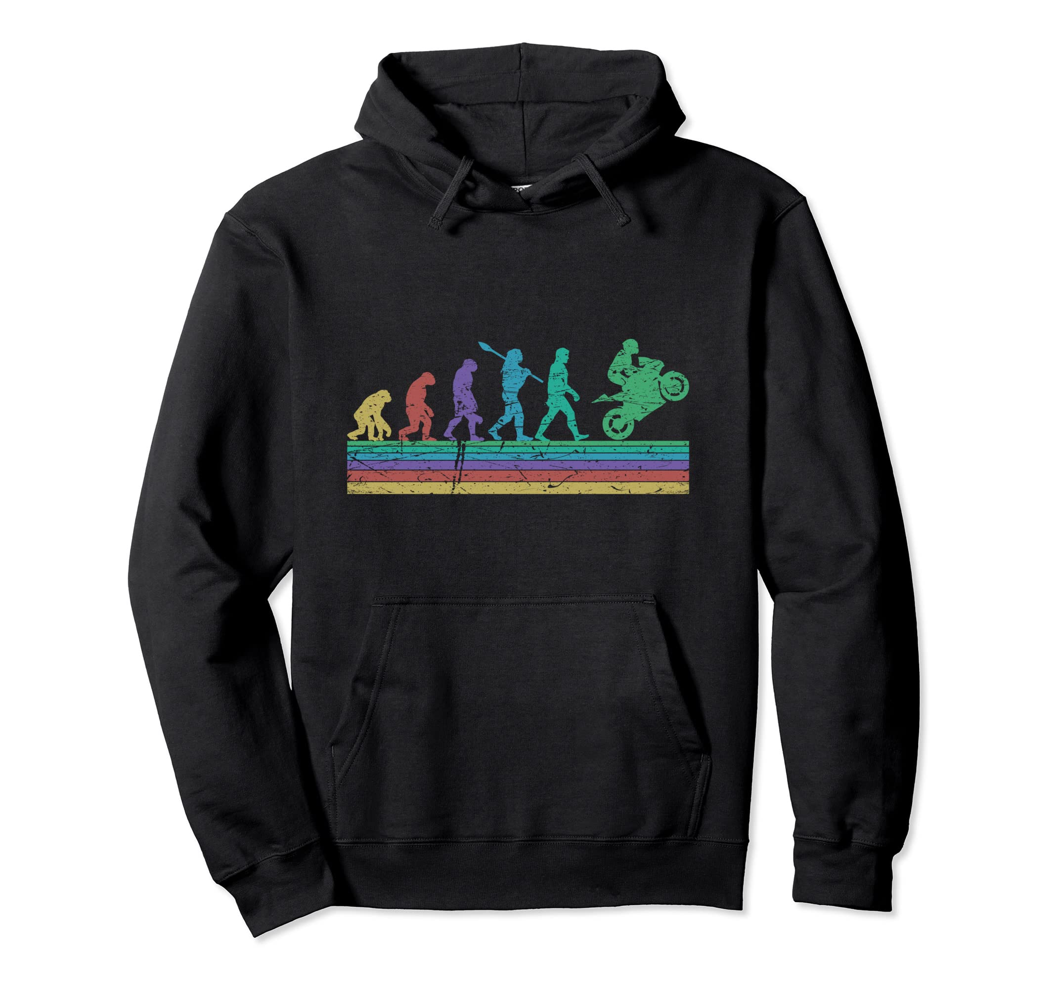 Motorcycle Evolution Shadow Biker Hoodie - Streetwear Style for Adults - T-Shirt, Sweatshirt, Hoodie