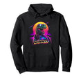 80S Synthwave T Rex Funny Hoodie - Minimalist Print Men Women - T-Shirt, Sweatshirt, Hoodie