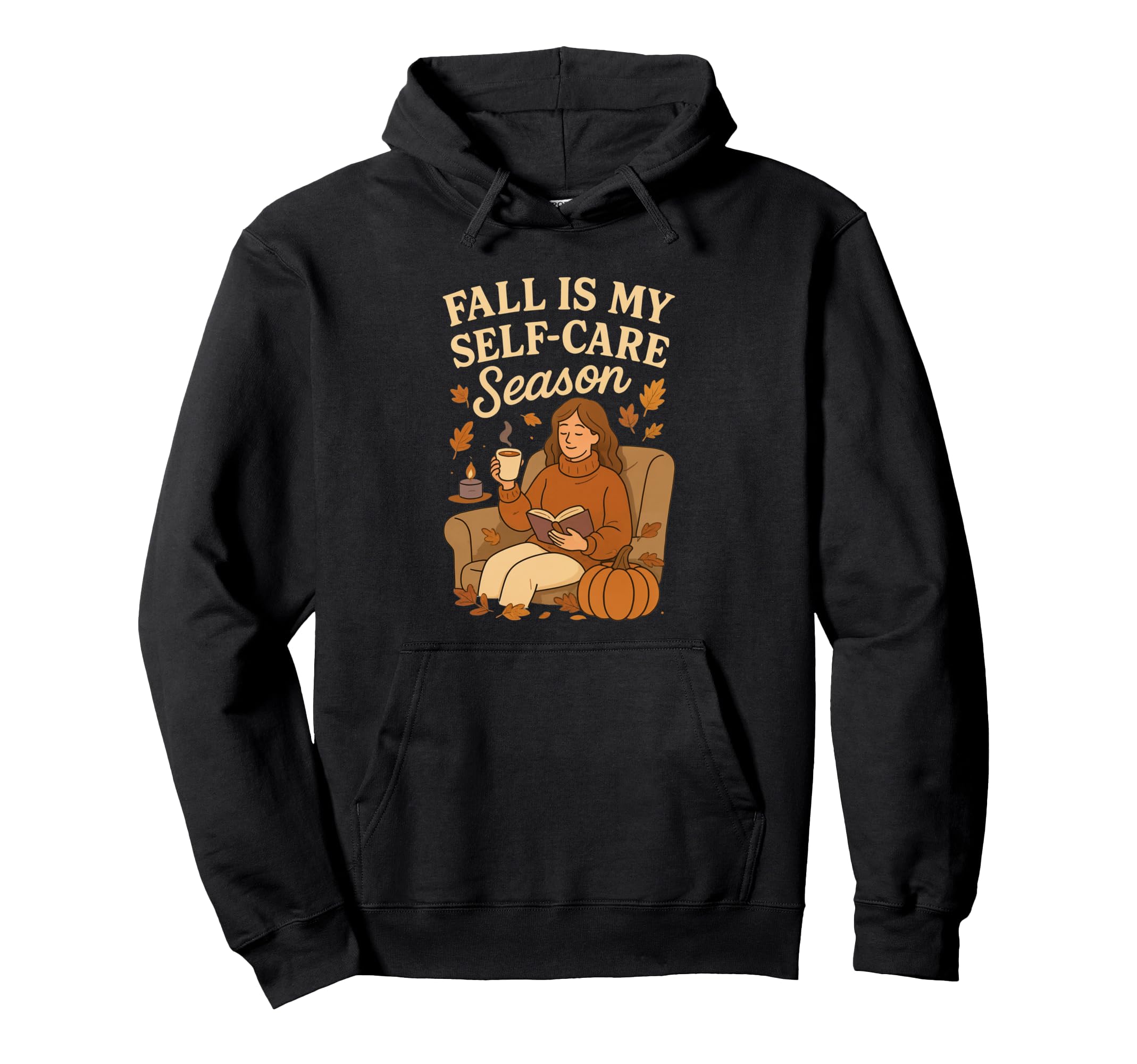 Autumn Self Care Relaxing Cozy Coffee Hoodie - Minimalist Print Unisex - T-Shirt, Sweatshirt, Hoodie