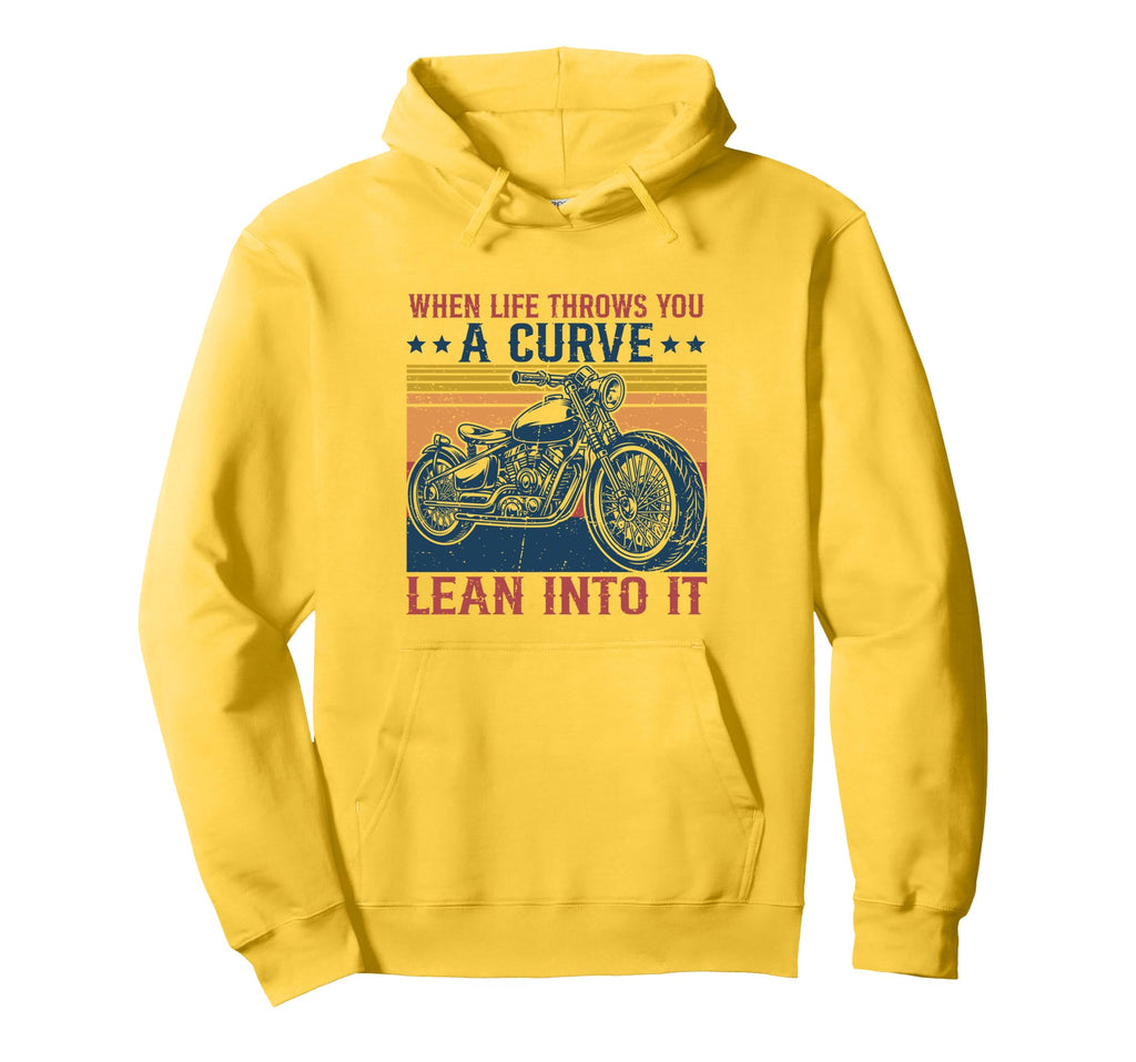 When Life Throws You Curve Motorcycle Hoodie - Minimalist Print Men Women - T-Shirt, Sweatshirt, Hoodie