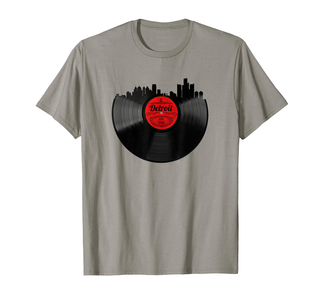 Detroit Michigan Skyline Vinyl T-Shirt - Aesthetic Graphic for Adults - T-Shirt, Sweatshirt, Hoodie