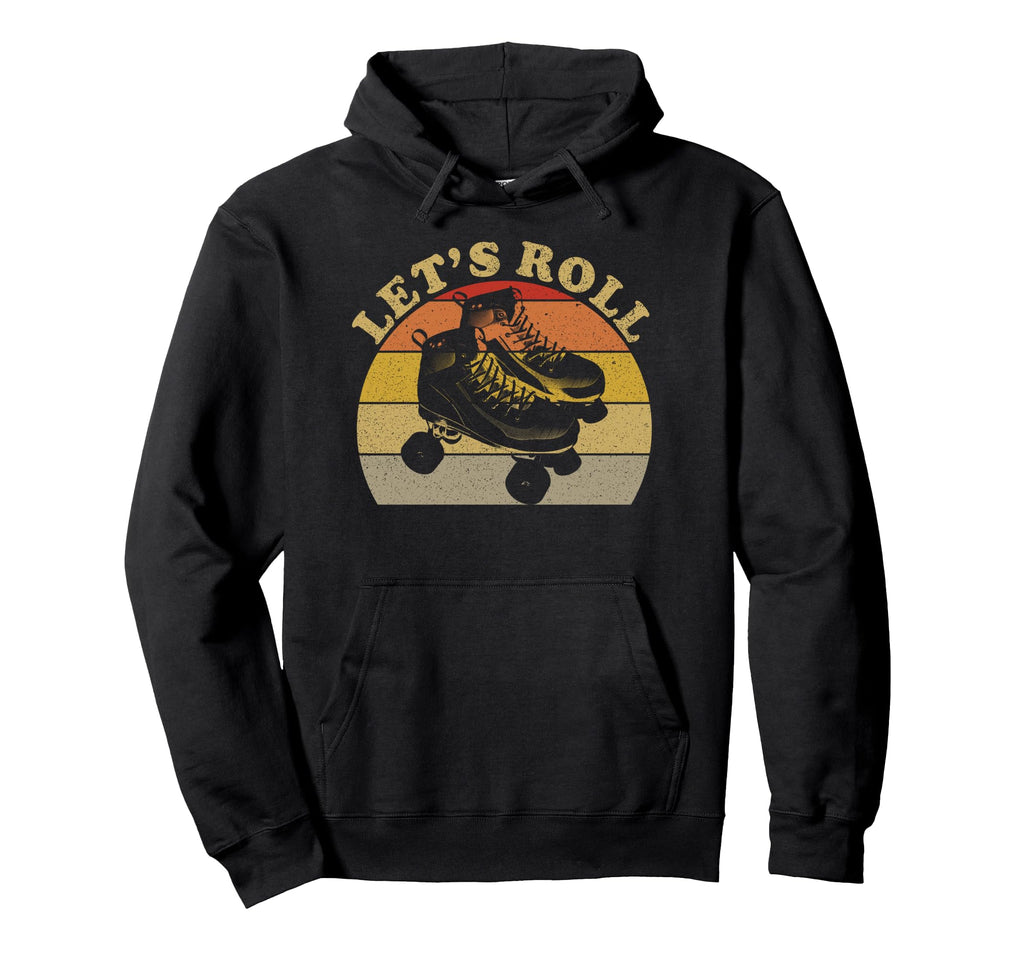 Lets Roll Roller Skates Faded 70S 80S Hoodie - Novelty Apparel Unisex - T-Shirt, Sweatshirt, Hoodie