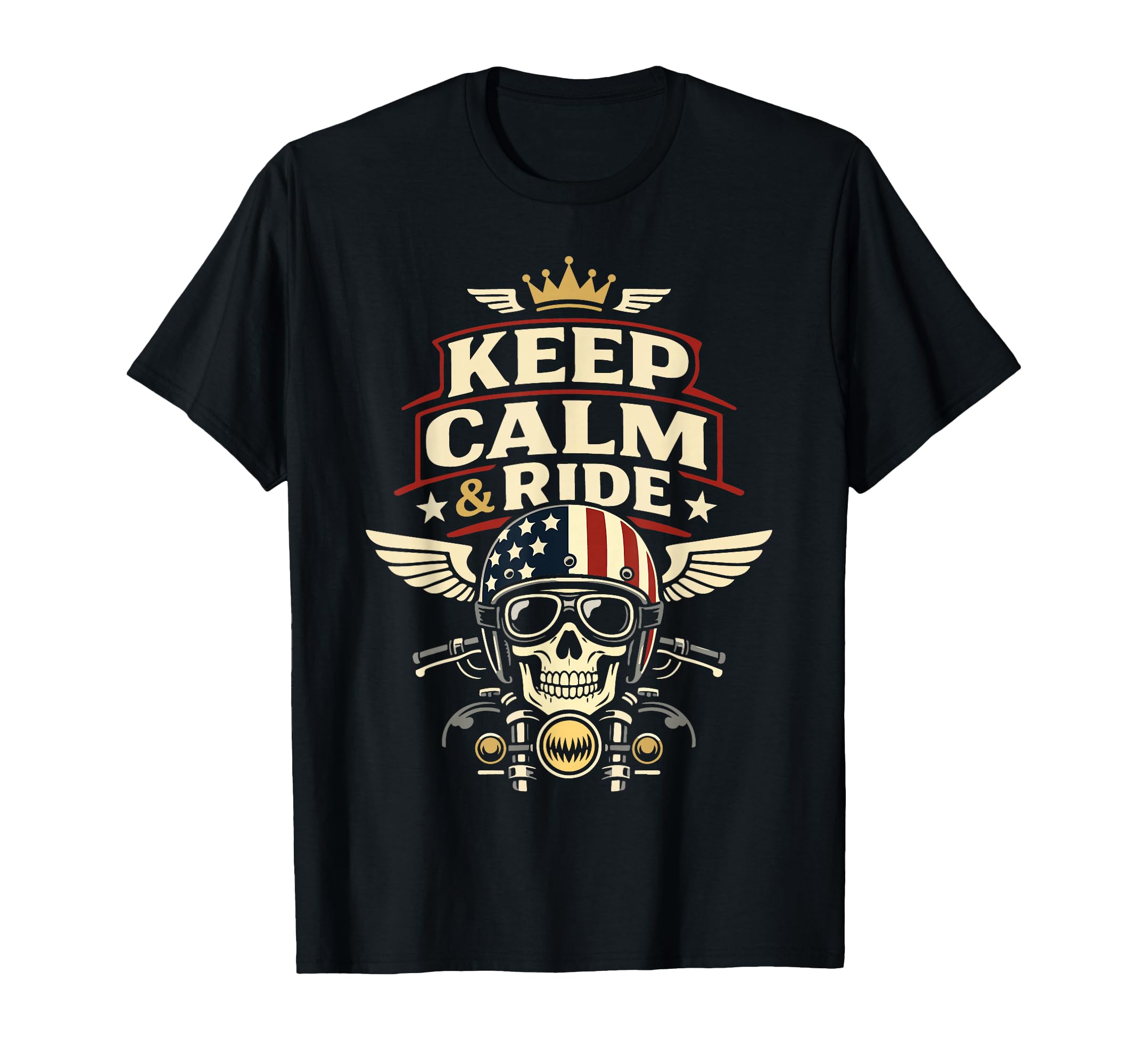 Motorcycle Biker Keep Calm Ride T-Shirt - Casual Everyday Wear Men Women - T-Shirt, Sweatshirt, Hoodie